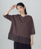 【コムサイズム/COMME CA ISM】のシアーコンビ カットソー 人気、トレンドファッション・服の通販 founy(ファニー) ファッション Fashion レディースファッション Fashion for Women トップス・カットソー Cut & Sew Tops カットソー・ベーシックTシャツ Cut-and-Sewn Tops / Stretch Tees & Basics インナー Innerwear カットソー Cut and Sewn Top シアー Sheer, See-Through シフォン Chiffon, Lightweight Fabric シンプル Simple, Minimal ジャケット Jacket, Outerwear センター Center, Center Line デコルテ Décolleté, Neckline エレガント 上品 Elegant ビジネス 仕事 通勤 Business / Work / Commuting thumbnail ブラウン|ID: prp329100004672894 ipo3291000000034116451