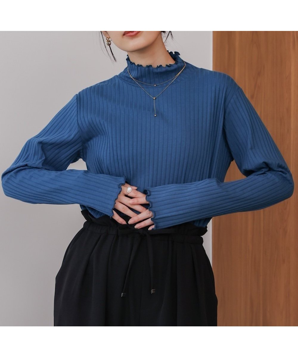 【バブ ブージュルード/Bab Bou Jeloud】の長袖タートルカットソー インテリア・キッズ・メンズ・レディースファッション・服の通販 founy(ファニー) 　ファッション　Fashion　レディースファッション　Fashion for Women　トップス・カットソー　Cut & Sew Tops　カットソー・ベーシックTシャツ　Cut-and-Sewn Tops / Stretch Tees & Basics　おすすめ　Recommended / Our Picks　ベーシック　Basic, Essential　再入荷　Restock / Back in Stock　長袖　Long Sleeve, Full Sleeve　BLUE|ID: prp329100004672898 ipo3291000000033775512