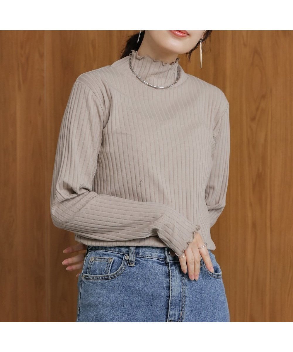 【バブ ブージュルード/Bab Bou Jeloud】の長袖タートルカットソー インテリア・キッズ・メンズ・レディースファッション・服の通販 founy(ファニー) 　ファッション　Fashion　レディースファッション　Fashion for Women　トップス・カットソー　Cut & Sew Tops　カットソー・ベーシックTシャツ　Cut-and-Sewn Tops / Stretch Tees & Basics　おすすめ　Recommended / Our Picks　ベーシック　Basic, Essential　再入荷　Restock / Back in Stock　長袖　Long Sleeve, Full Sleeve　グレージュ|ID: prp329100004672898 ipo3291000000033775519
