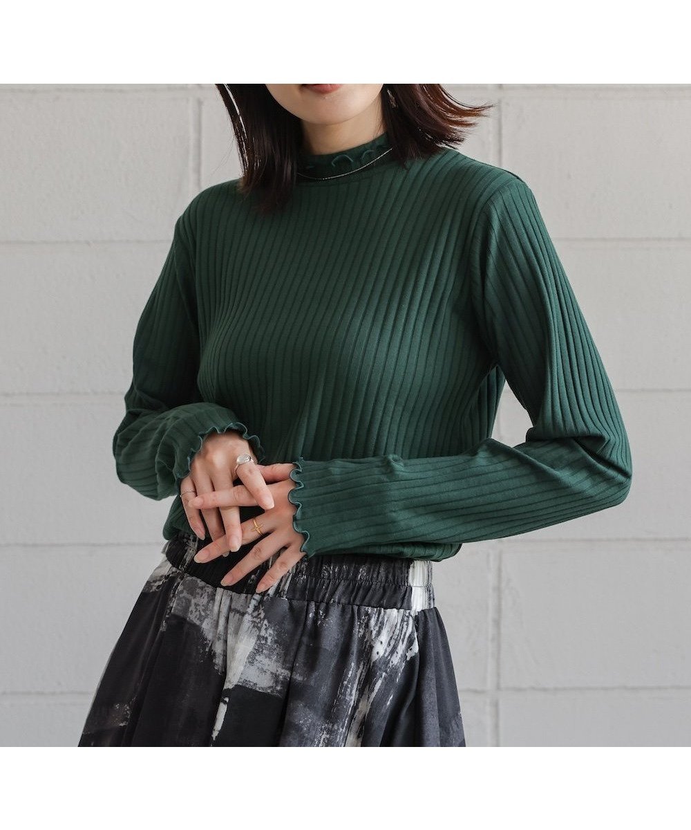【バブ ブージュルード/Bab Bou Jeloud】の長袖タートルカットソー インテリア・キッズ・メンズ・レディースファッション・服の通販 founy(ファニー) 　ファッション　Fashion　レディースファッション　Fashion for Women　トップス・カットソー　Cut & Sew Tops　カットソー・ベーシックTシャツ　Cut-and-Sewn Tops / Stretch Tees & Basics　おすすめ　Recommended / Our Picks　ベーシック　Basic, Essential　再入荷　Restock / Back in Stock　長袖　Long Sleeve, Full Sleeve　GREEN|ID: prp329100004672898 ipo3291000000034224851