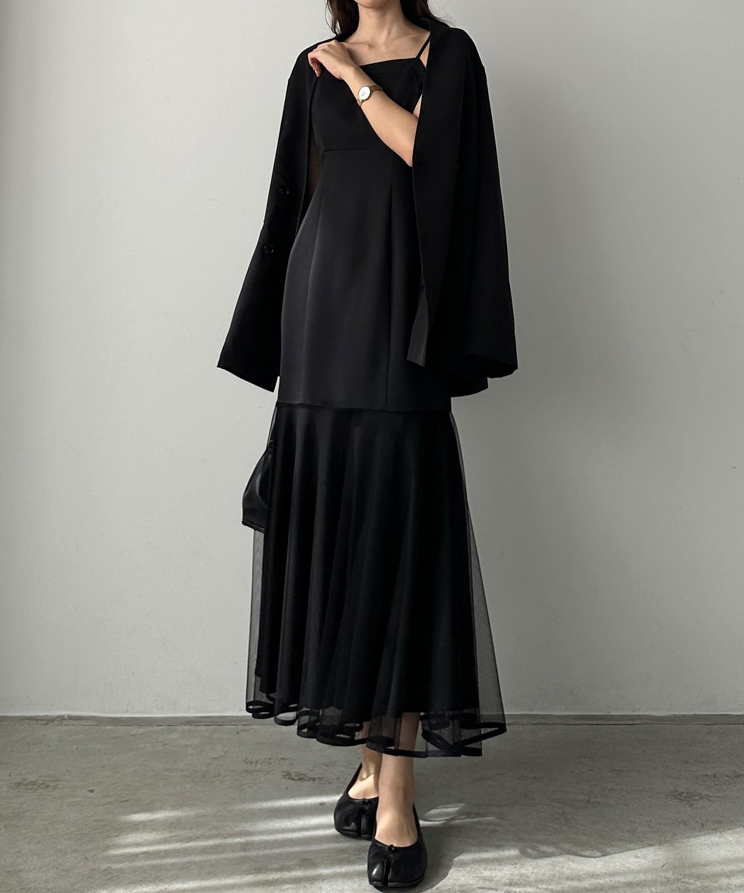 【ジュノア/JUNOAH】のLouere マーメイドキャミワンピース インテリア・キッズ・メンズ・レディースファッション・服の通販 founy(ファニー) 　ファッション　Fashion　レディースファッション　Fashion for Women　ワンピース　Dresses　キャミソールワンピース　Camisole Dresses　ブラック|ID: prp329100004672918 ipo3291000000033775594