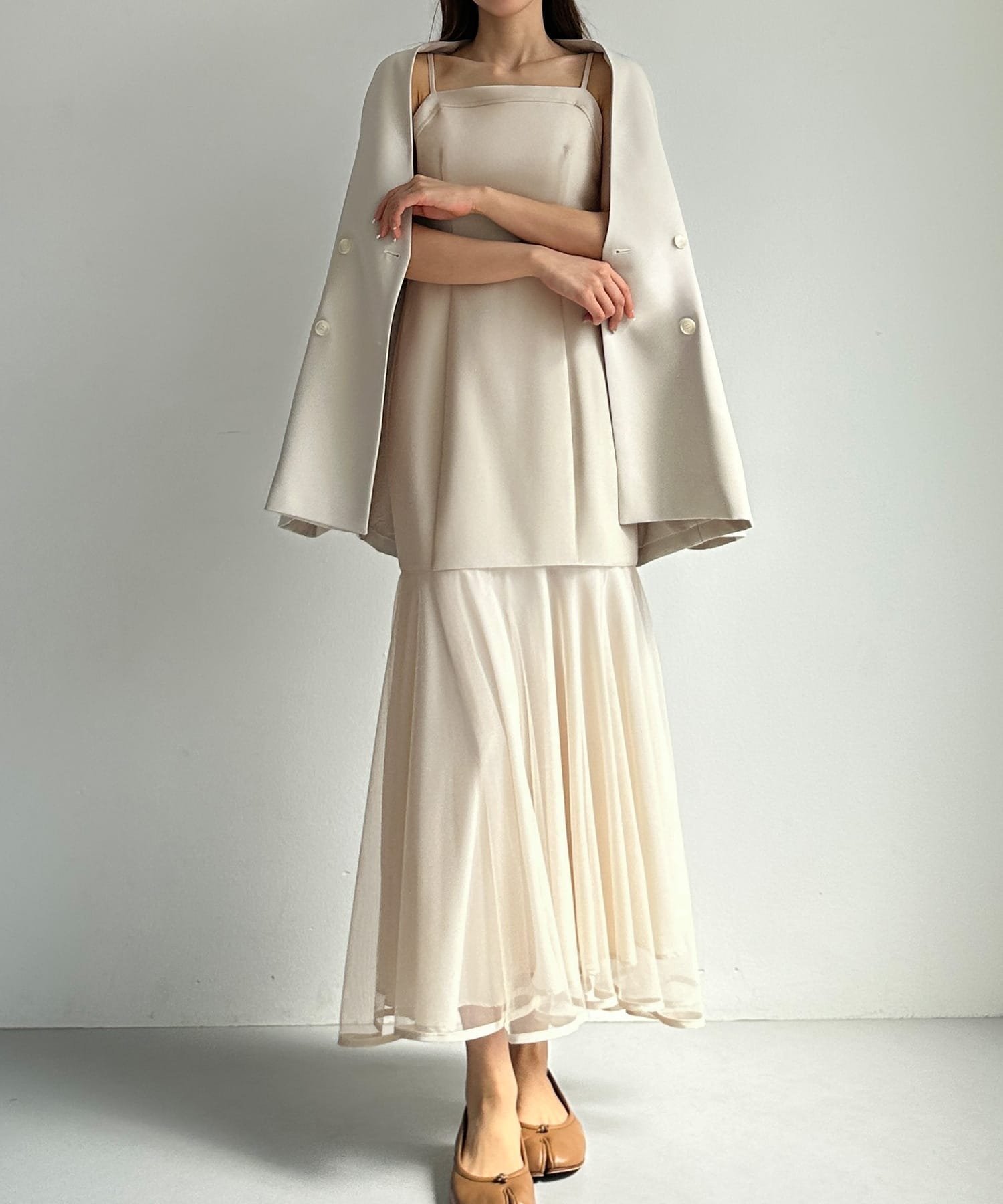 【ジュノア/JUNOAH】のLouere マーメイドキャミワンピース インテリア・キッズ・メンズ・レディースファッション・服の通販 founy(ファニー) 　ファッション　Fashion　レディースファッション　Fashion for Women　ワンピース　Dresses　キャミソールワンピース　Camisole Dresses　アイボリー|ID: prp329100004672918 ipo3291000000033775598