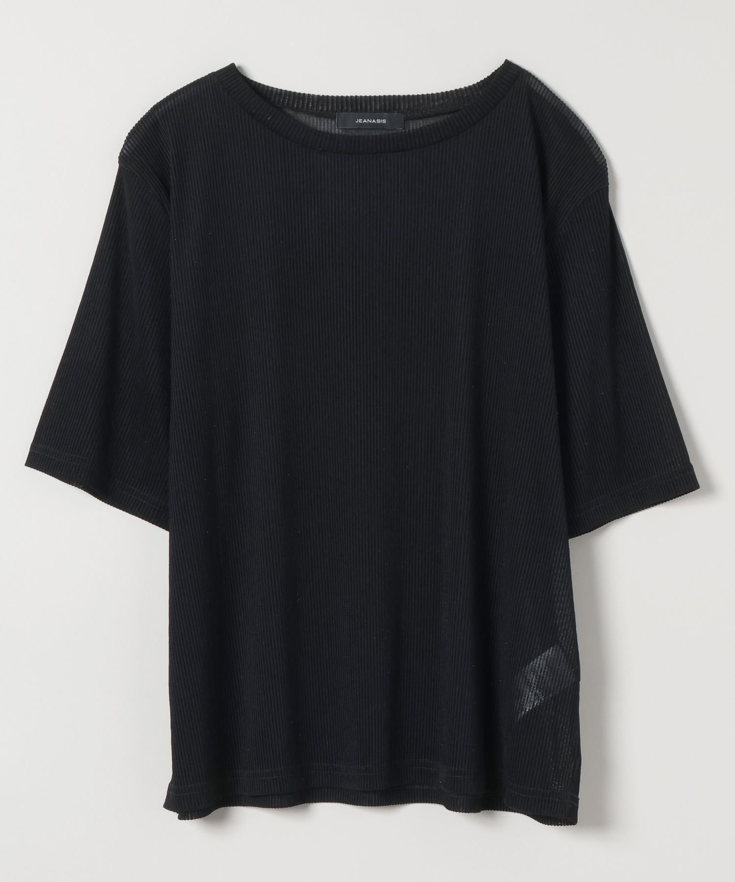 【ジーナシス/JEANASiS】のストライプシアーベロアTEE SS インテリア・キッズ・メンズ・レディースファッション・服の通販 founy(ファニー) 　ファッション　Fashion　レディースファッション　Fashion for Women　トップス・カットソー　Cut & Sew Tops　ベロアトップス　Velour Tops / Velvet-Look Items　インナー　Innerwear　ジャケット　Jacket, Outerwear　ストライプ　Stripe, Striped Pattern　デニム　Denim, Jeans Material　ベロア　Velour, Soft Velvet　ボトム　Bottoms, Lower Wear　ワイド　Wide, Wide Fit　エレガント 上品　Elegant　夏　Summer　ブラック|ID: prp329100004672947 ipo3291000000033775704