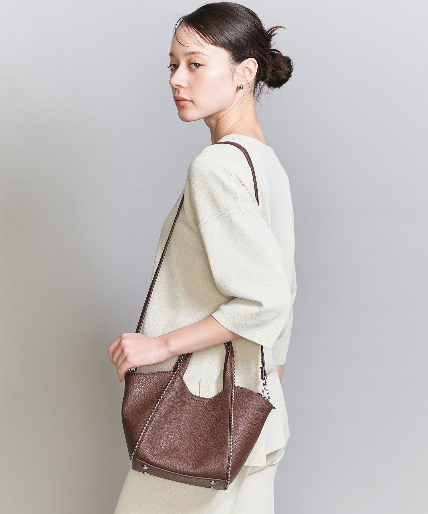 【ビューティ&ユース ユナイテッドアローズ/BEAUTY&YOUTH / UNITED ARROWS】のボールチェーン ミニトートバッグ -2WAY- インテリア・キッズ・メンズ・レディースファッション・服の通販 founy(ファニー) 　ファッション　Fashion　レディースファッション　Fashion for Women　バッグ　Bags　イエロー　Yellow　コンパクト　Compact, Small Size　ショルダー　Shoulder, Shoulder Strap　チェーン　Chain, Chain Strap　人気　Popular, Best Seller　おすすめ　Recommended / Our Picks　エレガント 上品　Elegant　ビジネス 仕事 通勤　Business / Work / Commuting　DK.BROWN|ID: prp329100004673075 ipo3291000000035094136