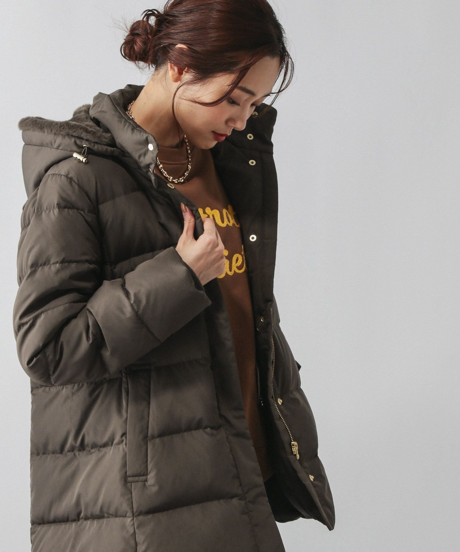 【グローバルワーク/GLOBAL WORK】のウツクシルエット撥水ダウンコート/497165 インテリア・キッズ・メンズ・レディースファッション・服の通販 founy(ファニー)  ファッション Fashion レディースファッション Fashion for Women アウター Coat / Outerwear Collection コート・ロングコート・ピーコート Long Coats, Peacoats & More ダウンジャケット・軽量ダウン Warm & Lightweight Down Jackets ストレート Straight, Straight Cut ダウン Down, Puffer バランス Balance, Style Balance ブラウン58|ID: prp329100004673079 ipo3291000000034327874