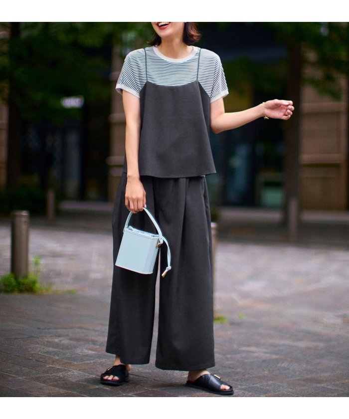【エニー/ANY】の【2SET/洗濯機可】テックリネンキャミソール×パンツセットアップ インテリア・キッズ・メンズ・レディースファッション・服の通販 founy(ファニー) https://founy.com/ ファッション Fashion レディースファッション Fashion for Women セットアップ Matching Sets レディースパンツ・ボトムス Pants & Trousers / Bottoms おすすめ Recommended / Our Picks インナー Innerwear キャミソール Camisole, Spaghetti Strap Top コンパクト Compact, Small Size セットアップ Set-Up, Coordinated Outfit ノースリーブ Sleeveless, No-Sleeve フレア Flare, Flared リネン Linen, Linen Fabric |ID: prp329100004673155 ipo3291000000033894236