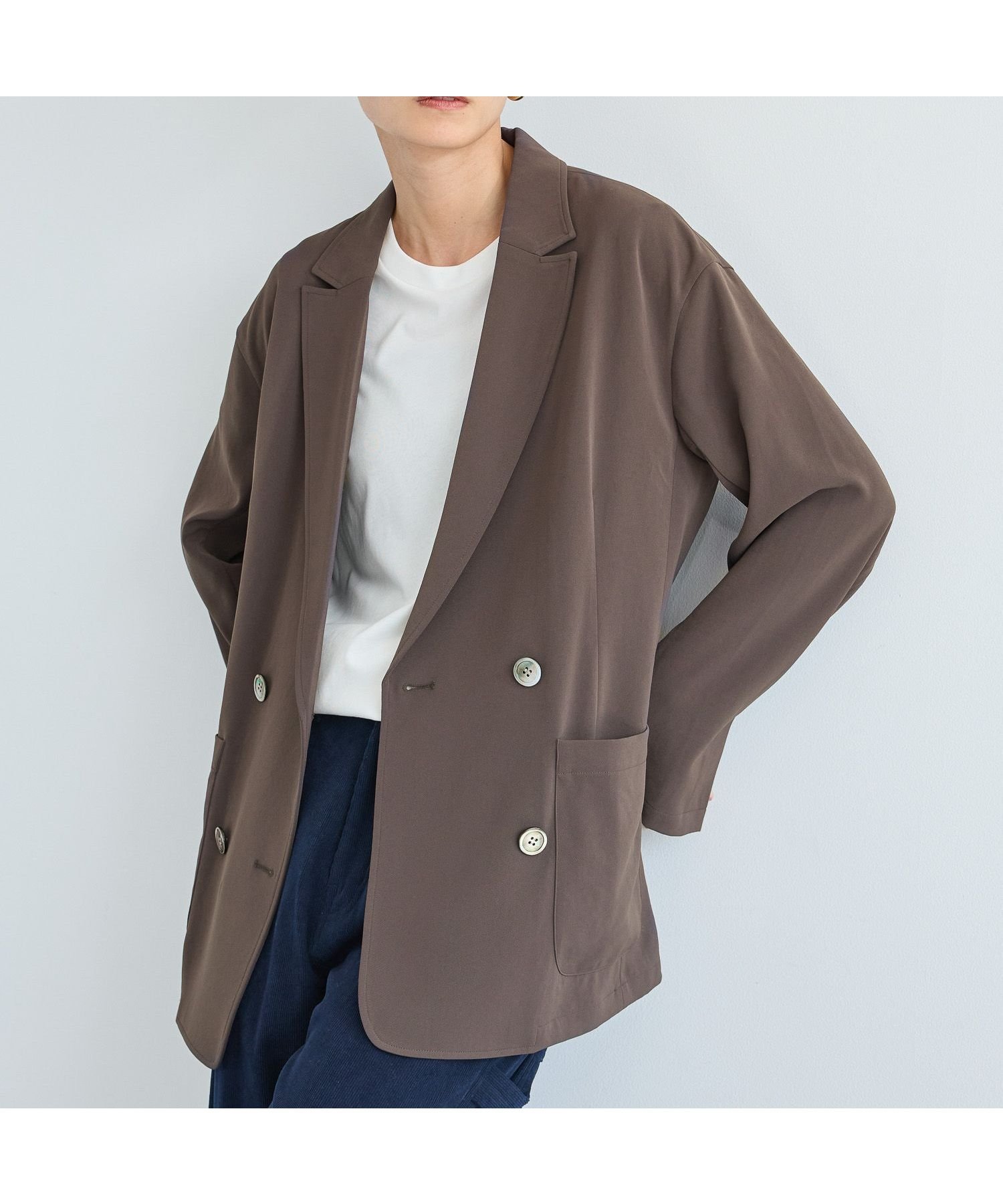 【バンヤードストーム/BARNYARDSTORM】のダブルクロスジャケット インテリア・キッズ・メンズ・レディースファッション・服の通販 founy(ファニー) 　ファッション　Fashion　レディースファッション　Fashion for Women　アウター　Coat / Outerwear Collection　レディースジャケット・軽アウター　Jackets　とろみ　Fluid, Flowy Fabric　アクセサリー　Fashion Accessories　カーディガン　Cardigan, Knitwear　シンプル　Simple, Minimal　ジャケット　Jacket, Outerwear　セットアップ　Set-Up, Coordinated Outfit　ダブル　Double, Double-Breasted　デニム　Denim, Jeans Material　ヴィンテージ　Vintage Style　エレガント 上品　Elegant　定番　Standard, Basic Item　ブラウン50|ID: prp329100004673211 ipo3291000000034537998