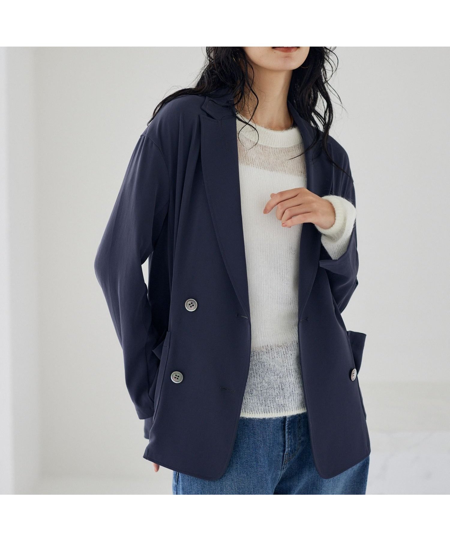 【バンヤードストーム/BARNYARDSTORM】のダブルクロスジャケット インテリア・キッズ・メンズ・レディースファッション・服の通販 founy(ファニー) 　ファッション　Fashion　レディースファッション　Fashion for Women　アウター　Coat / Outerwear Collection　レディースジャケット・軽アウター　Jackets　とろみ　Fluid, Flowy Fabric　アクセサリー　Fashion Accessories　カーディガン　Cardigan, Knitwear　シンプル　Simple, Minimal　ジャケット　Jacket, Outerwear　セットアップ　Set-Up, Coordinated Outfit　ダブル　Double, Double-Breasted　デニム　Denim, Jeans Material　ヴィンテージ　Vintage Style　エレガント 上品　Elegant　定番　Standard, Basic Item　チャコール18|ID: prp329100004673211 ipo3291000000034538002