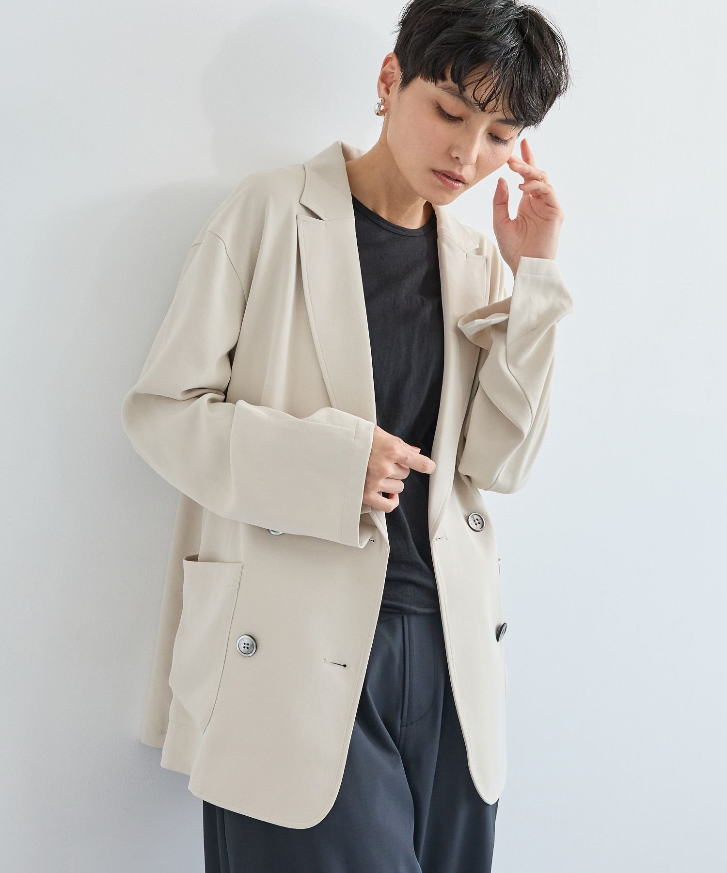 【バンヤードストーム/BARNYARDSTORM】のダブルクロスジャケット インテリア・キッズ・メンズ・レディースファッション・服の通販 founy(ファニー) 　ファッション　Fashion　レディースファッション　Fashion for Women　アウター　Coat / Outerwear Collection　レディースジャケット・軽アウター　Jackets　とろみ　Fluid, Flowy Fabric　アクセサリー　Fashion Accessories　カーディガン　Cardigan, Knitwear　シンプル　Simple, Minimal　ジャケット　Jacket, Outerwear　セットアップ　Set-Up, Coordinated Outfit　ダブル　Double, Double-Breasted　デニム　Denim, Jeans Material　ヴィンテージ　Vintage Style　エレガント 上品　Elegant　定番　Standard, Basic Item　エクリュ61|ID: prp329100004673211 ipo3291000000034538007