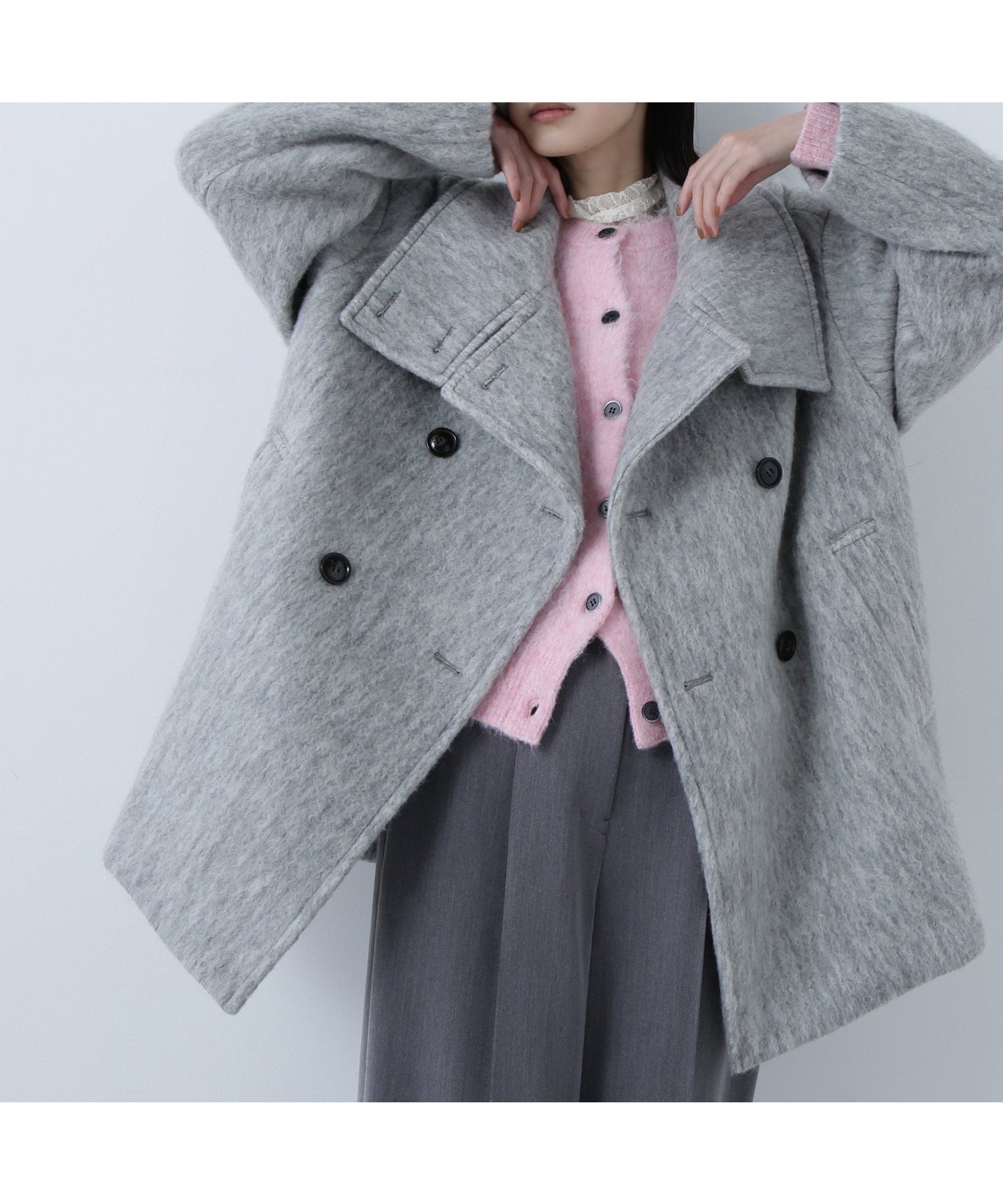 【ナチュラル ビューティー ベーシック/NATURAL BEAUTY BASIC】のスタンドネックシャギーミディコート インテリア・キッズ・メンズ・レディースファッション・服の通販 founy(ファニー) 　雑誌掲載アイテム　Magazine Picks & Fashion Features　ファッション雑誌　Fashion Magazines　オッジ　Oggi　ファッション　Fashion　レディースファッション　Fashion for Women　アウター　Coat / Outerwear Collection　コート・ロングコート・ピーコート　Long Coats, Peacoats & More　12月号　December Issue　おすすめ　Recommended / Our Picks　ボトム　Bottoms, Lower Wear　ミドル　Middle Length, Mid Height　メランジ　Melange, Mixed Yarn　ロング　Long, Long-Length　雑誌　Magazine, Fashion Magazine　グレー|ID: prp329100004673244 ipo3291000000034441707