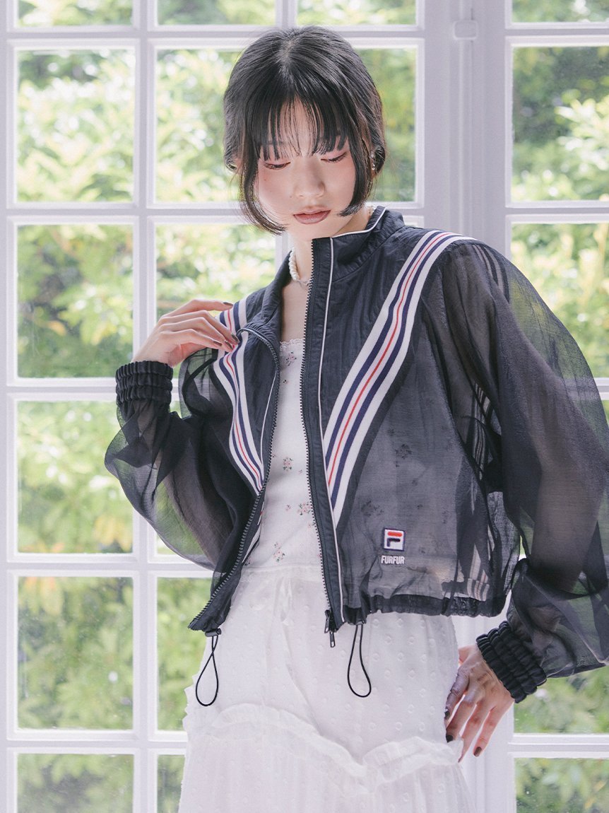【ファーファー/FURFUR】の【FILAコラボ】トラックジャケット インテリア・キッズ・メンズ・レディースファッション・服の通販 founy(ファニー) 　ファッション　Fashion　レディースファッション　Fashion for Women　アウター　Coat / Outerwear Collection　レディースジャケット・軽アウター　Jackets　コラボ　Collaboration, Collab　シアー　Sheer, See-Through　ジャケット　Jacket, Outerwear　ベーシック　Basic, Essential　BLK[009]|ID: prp329100004673297 ipo3291000000033777008