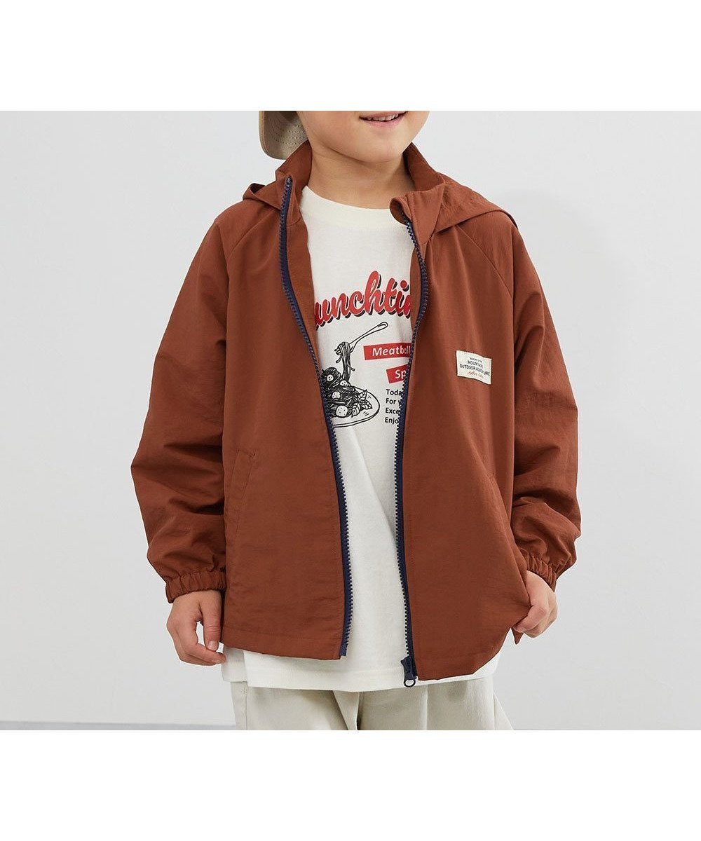 【デビロック/devirock / KIDS】の撥水 ナイロン フード収納付き 配色ラグラン ウインドブレーカー 25AW インテリア・キッズ・メンズ・レディースファッション・服の通販 founy(ファニー) 　ファッション　Fashion　キッズファッション　Fashion for Kids　シンプル　Simple, Minimal　2025年　2025　2025-2026秋冬・A/W　Autumn/Winter 2025–26 AW25–26　005-テラコッタ|ID: prp329100004673378 ipo3291000000034099435