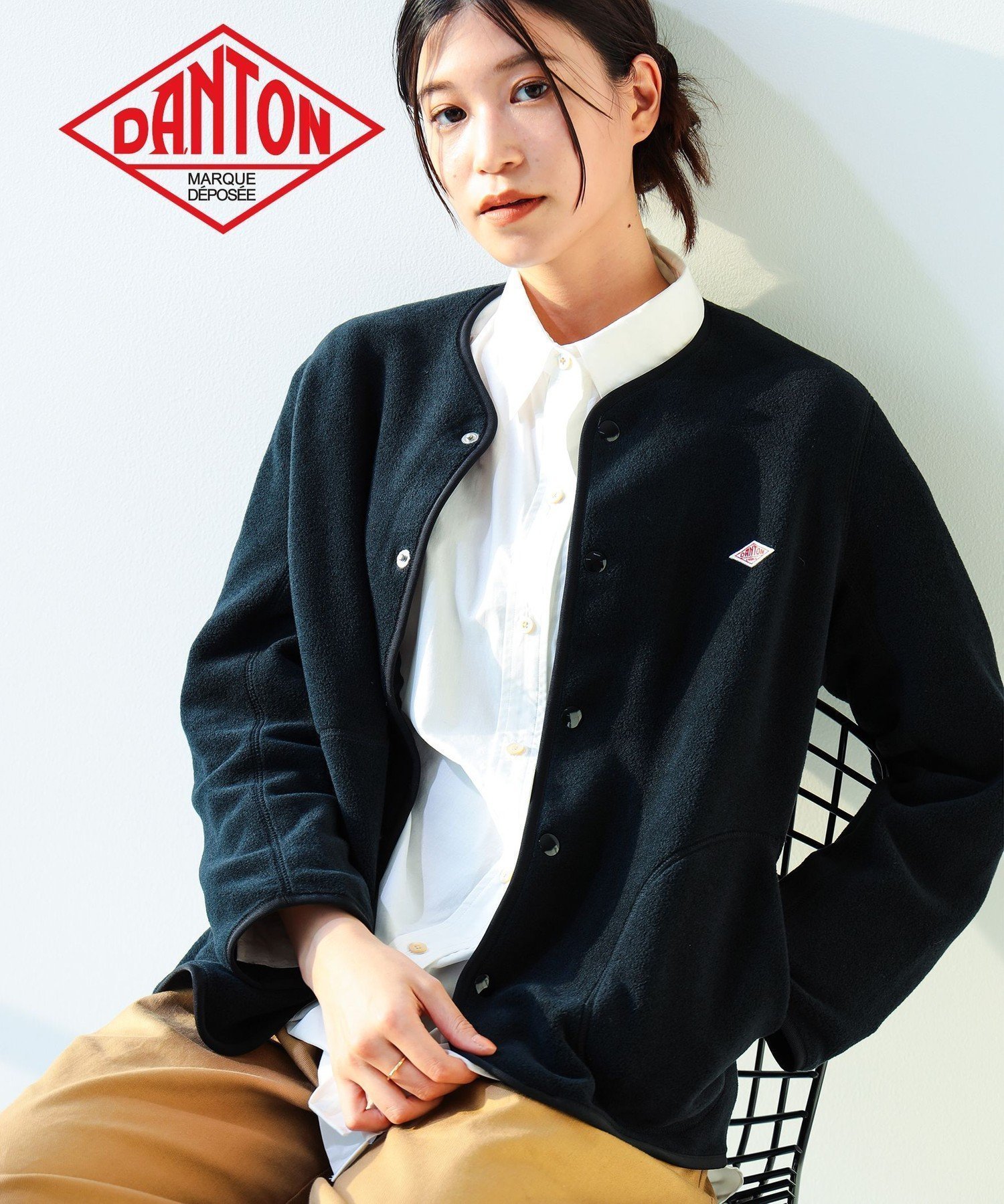 【ビーミングライフストアバイビームス/B:MING LIFE STORE by BEAMS】のDANTON / ノーカラー フリース ジャケット 25AW (34~36) ダントン 秋アウター インテリア・キッズ・メンズ・レディースファッション・服の通販 founy(ファニー) 　ファッション　Fashion　レディースファッション　Fashion for Women　アウター　Coat / Outerwear Collection　レディースジャケット・軽アウター　Jackets　インナー　Innerwear　秋　Autumn　カーディガン　Cardigan, Knitwear　ジャケット　Jacket, Outerwear　タートル　Turtleneck, Turtle Collar　デニム　Denim, Jeans Material　パイピング　Piping, Trim Design　ポケット　Pocket, Pocket Detail　2025年　2025　2025-2026秋冬・A/W　Autumn/Winter 2025–26 AW25–26　BLACK|ID: prp329100004673380 ipo3291000000033925849
