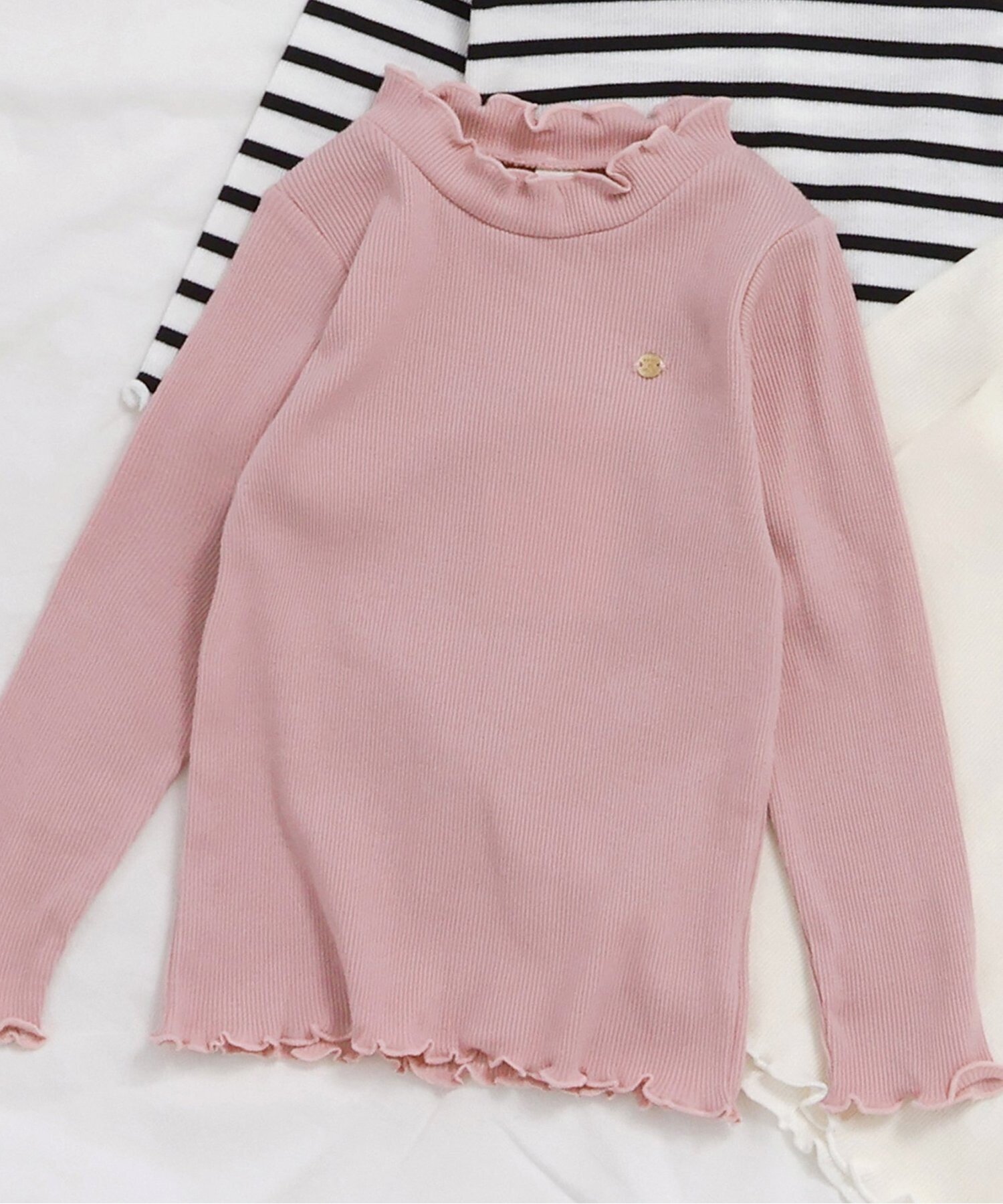 【エフオー オンラインストア/F.O.Online Store / KIDS】のメロウリブTシャツ インテリア・キッズ・メンズ・レディースファッション・服の通販 founy(ファニー) 　ファッション　Fashion　キッズファッション　Fashion for Kids　長袖　Long Sleeve, Full Sleeve　ピンク|ID: prp329100004673389 ipo3291000000034122708