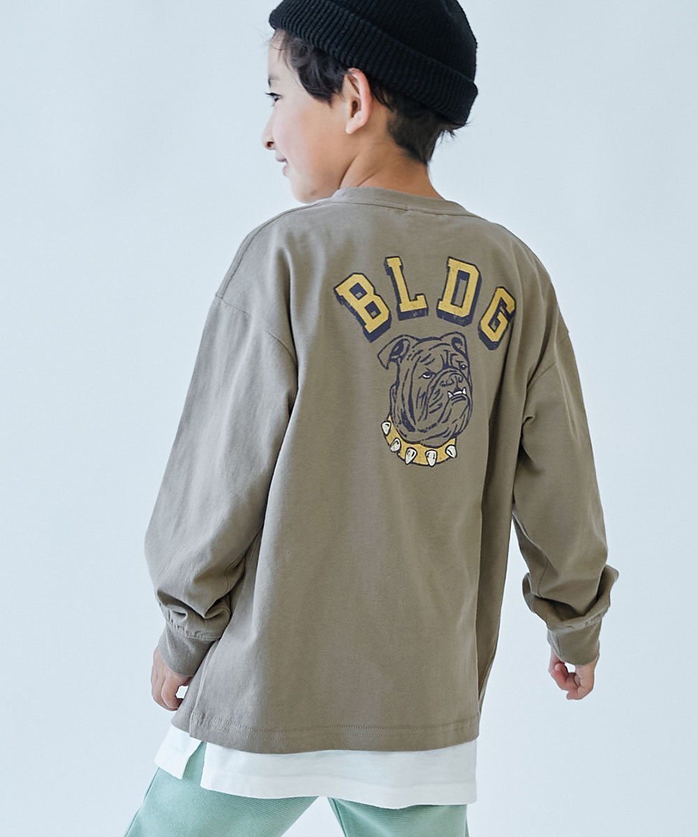 【デビロック/devirock / KIDS】の綿100% デビラボ BIGシルエット プリント袖リブ 長袖Tシャツ ロンT トップス 25AW インテリア・キッズ・メンズ・レディースファッション・服の通販 founy(ファニー) 　ファッション　Fashion　キッズファッション　Fashion for Kids　トップス・カットソー　Cut & Sew Tops　シンプル　Simple, Minimal　トレンド　Trend, Trending Now　長袖　Long Sleeve, Full Sleeve　プリント　Print, Printed Pattern　おすすめ　Recommended / Our Picks　2025年　2025　2025-2026秋冬・A/W　Autumn/Winter 2025–26 AW25–26　008-ブルドッグ-Dグレージュ|ID: prp329100004673491 ipo3291000000034088038