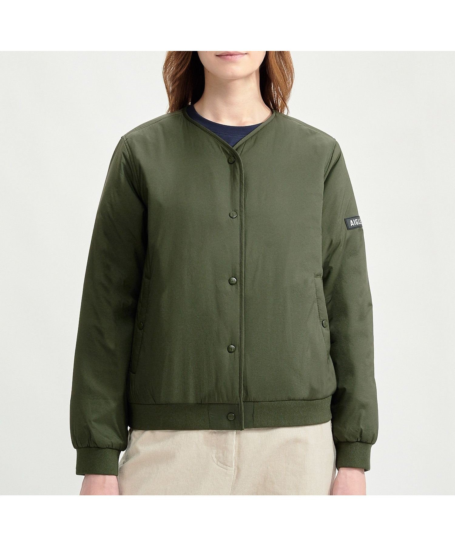 【エーグル/AIGLE】のDUPONT SORONA中綿 撥水 インサレーションVネックジャケット / ダウンジャケット / パファージャケット インテリア・キッズ・メンズ・レディースファッション・服の通販 founy(ファニー) 　ファッション　Fashion　レディースファッション　Fashion for Women　アウター　Coat / Outerwear Collection　レディースジャケット・軽アウター　Jackets　インナー　Innerwear　シンプル　Simple, Minimal　ジャケット　Jacket, Outerwear　ダウン　Down, Puffer　フィット　Fit, Slim Fit　レギュラー　Regular, Standard Fit　ロング　Long, Long-Length　モスグリーン|ID: prp329100004673519 ipo3291000000033777861