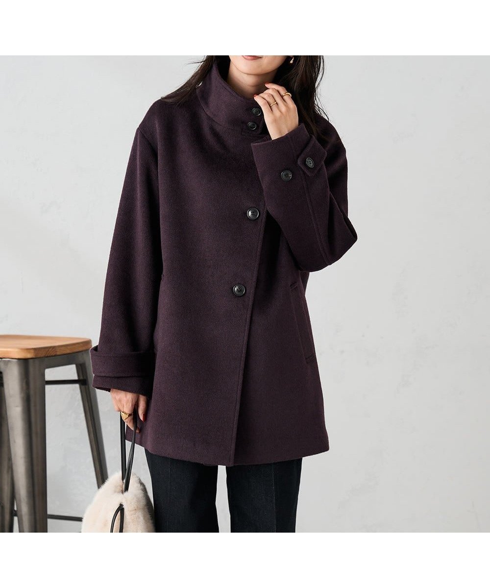 【アー ヴェー ヴェー/a.v.v】のスタンドカラーミディコート 人気、トレンドファッション・服の通販 founy(ファニー) 　ファッション　Fashion　レディースファッション　Fashion for Women　アウター　Coat / Outerwear Collection　コート・ロングコート・ピーコート　Long Coats, Peacoats & More　スタンド　Stand Collar, Upright Stand　なめらか　Smooth, Silky Texture　パイピング　Piping, Trim Design　パターン　Pattern, Design Print　フェミニン　Feminine, Girly　防寒　Cold Protection, Winter-Ready　マフラー　Scarf, Muffler　ミドル　Middle Length, Mid Height　再入荷　Restock / Back in Stock　ビジネス 仕事 通勤　Business / Work / Commuting　 other-1|ID: prp329100004673532 ipo3291000000034476405