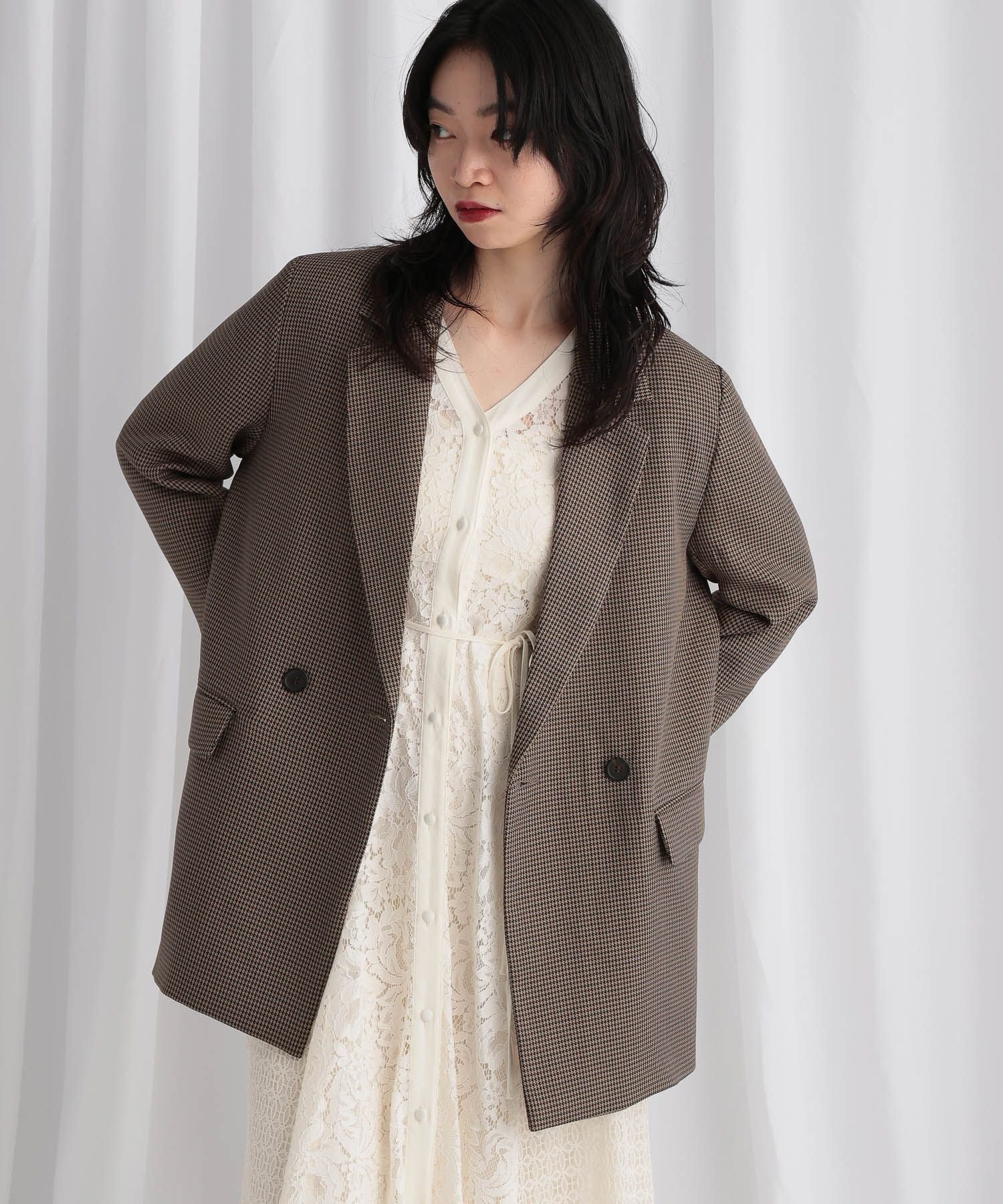 【ミスティ ウーマン/mysty woman】の【セットアップ着用可】アソートダブルジャケット インテリア・キッズ・メンズ・レディースファッション・服の通販 founy(ファニー) 　ファッション　Fashion　レディースファッション　Fashion for Women　アウター　Coat / Outerwear Collection　レディースジャケット・軽アウター　Jackets　キャミワンピース　Cami Dress, Slip Dress　ショート　Short, Short Length　ジャケット　Jacket, Outerwear　スラックス　Slacks, Dress Pants　セットアップ　Set-Up, Coordinated Outfit　ダブル　Double, Double-Breasted　チェック　Check, Plaid, Tartan　マーメイド　Mermaid, Fishtail Silhouette　ミドル　Middle Length, Mid Height　人気　Popular, Best Seller　ビジネス 仕事 通勤　Business / Work / Commuting　無地　Plain, Solid Color　モカチェック|ID: prp329100004673597 ipo3291000000034086349