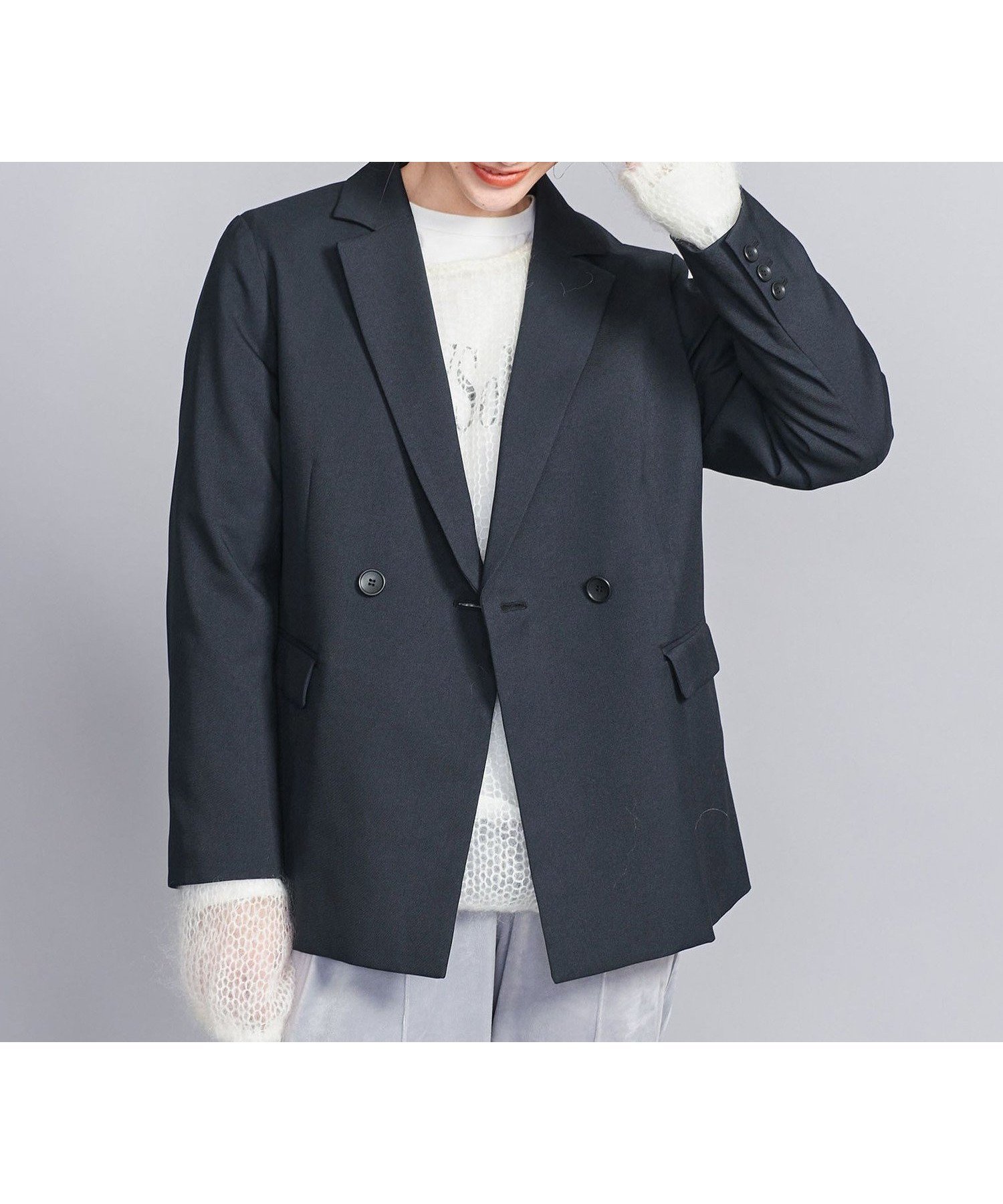 【ユナイテッドアローズ/UNITED ARROWS】のウールライク ダブルジャケット インテリア・キッズ・メンズ・レディースファッション・服の通販 founy(ファニー) 　ファッション　Fashion　レディースファッション　Fashion for Women　アウター　Coat / Outerwear Collection　レディースジャケット・軽アウター　Jackets　おすすめ　Recommended / Our Picks　ジャケット　Jacket, Outerwear　セットアップ　Set-Up, Coordinated Outfit　ダブル　Double, Double-Breasted　トレンド　Trend, Trending Now　ボトム　Bottoms, Lower Wear　マニッシュ　Mannish, Boyish　リラックス　Relax, Relaxed Fit　NAVY|ID: prp329100004673609 ipo3291000000033778212