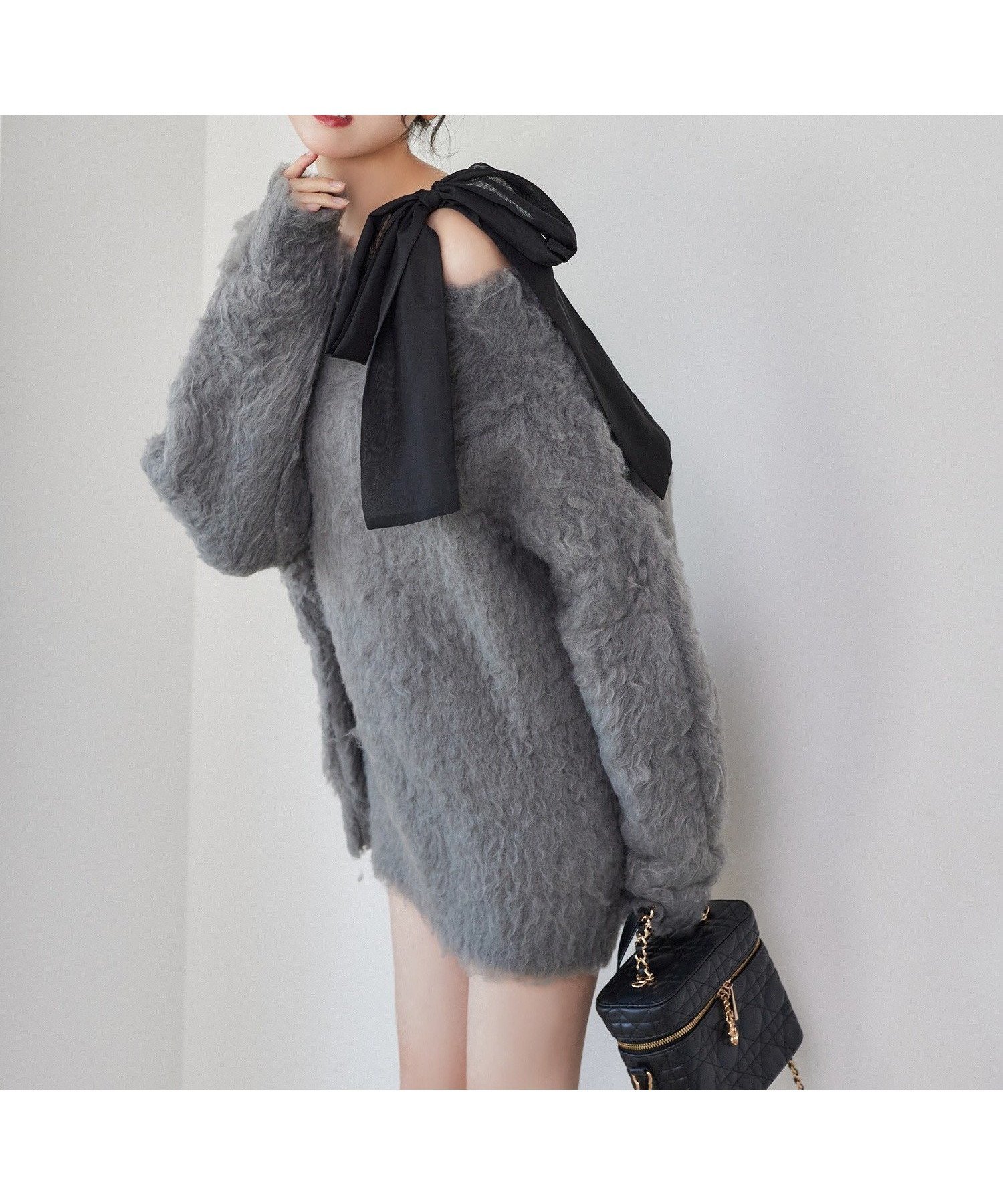 【ナイスクラップ/NICE CLAUP】の【PremiumOrder】メリーカールチュニックニット インテリア・キッズ・メンズ・レディースファッション・服の通販 founy(ファニー) 　ファッション　Fashion　レディースファッション　Fashion for Women　トップス・カットソー　Cut & Sew Tops　ニット　Knit Tops & Sweaters　2025年　2025　2025-2026秋冬・A/W　Autumn/Winter 2025–26 AW25–26　おすすめ　Recommended / Our Picks　インナー　Innerwear　チュニック　Tunic, Long Top　デニム　Denim, Jeans Material　トレンド　Trend, Trending Now　ハイネック　High Neck, Mock Neck　バランス　Balance, Style Balance　ボトム　Bottoms, Lower Wear　リラックス　Relax, Relaxed Fit　ロング　Long, Long-Length　チャコールグレー|ID: prp329100004673673 ipo3291000000033778459