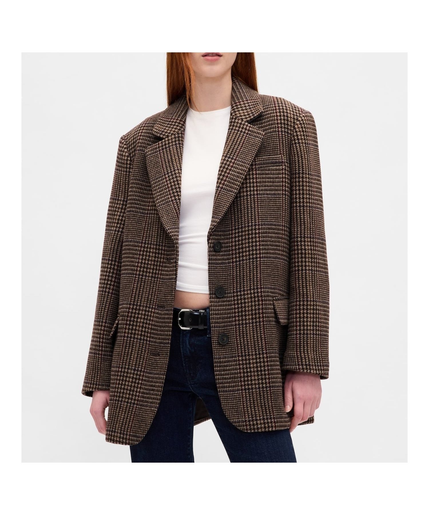 【ギャップ/GAP】のリラックス ハウンドトゥース ブレザー インテリア・キッズ・メンズ・レディースファッション・服の通販 founy(ファニー) 　ファッション　Fashion　レディースファッション　Fashion for Women　おすすめ　Recommended / Our Picks　ストレート　Straight, Straight Cut　チェック　Check, Plaid, Tartan　ツイル　Twist, Twisted Detail　ハウンドトゥース　Houndstooth, Dogtooth Check　フィット　Fit, Slim Fit　フロント　Front, Front Design　リラックス　Relax, Relaxed Fit　長袖　Long Sleeve, Full Sleeve　BROWN_PLAID|ID: prp329100004673700 ipo3291000000033778538