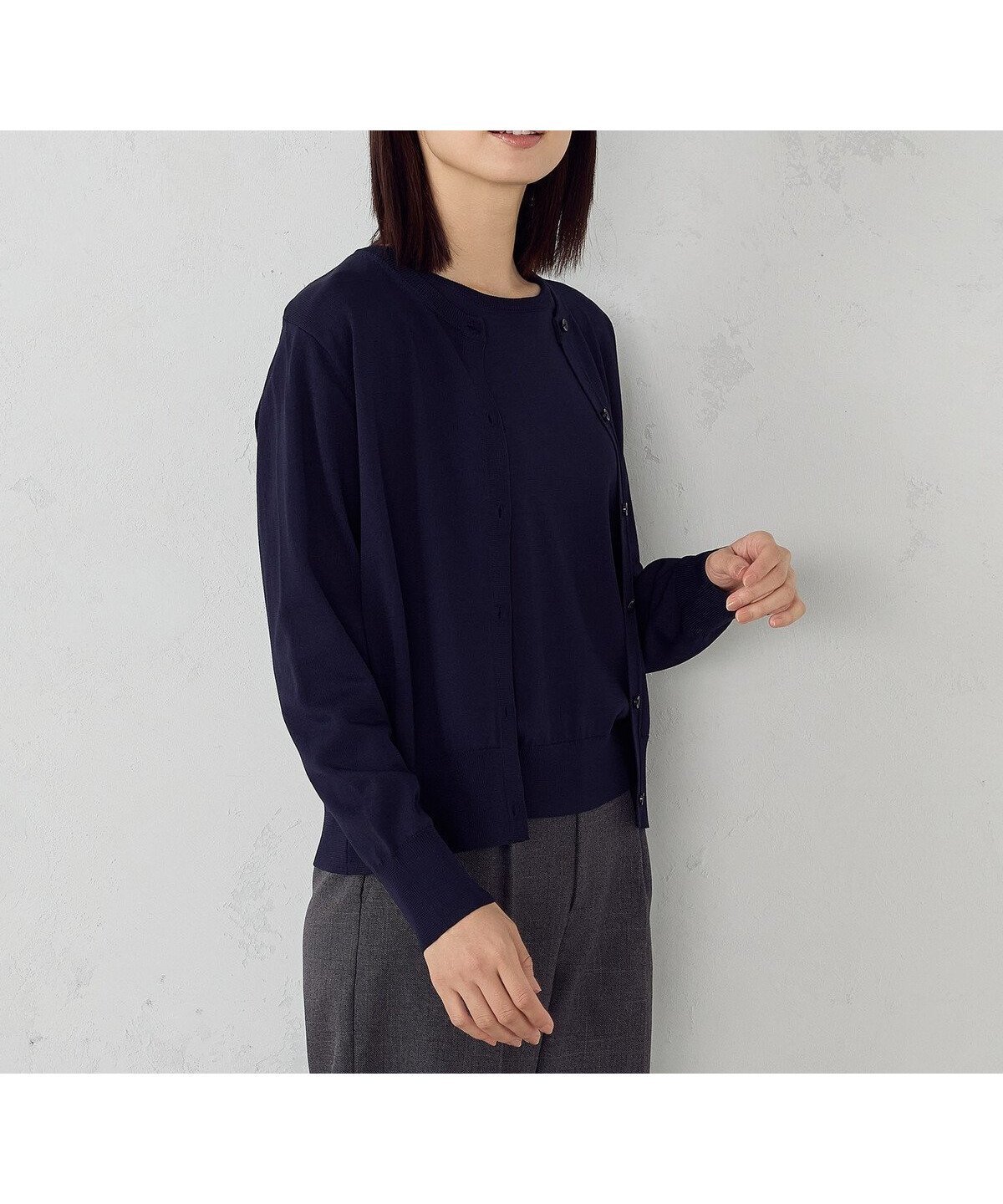 【コムサイズム/COMME CA ISM】の【ウォッシャブル】UVカット ベーシック クルーネックカーディガン インテリア・キッズ・メンズ・レディースファッション・服の通販 founy(ファニー) 　ファッション　Fashion　レディースファッション　Fashion for Women　トップス・カットソー　Cut & Sew Tops　カーディガン・羽織り　Layered Style Cardigans　おすすめ　Recommended / Our Picks　アンサンブル　Ensemble Set　ウォッシャブル　Machine Washable　タンブラー　Tumbler, Travel Mug　ベーシック　Basic, Essential　ポケット　Pocket, Pocket Detail　洗える　Machine Washable　ビジネス 仕事 通勤　Business / Work / Commuting　ネイビー|ID: prp329100004673729 ipo3291000000033778642
