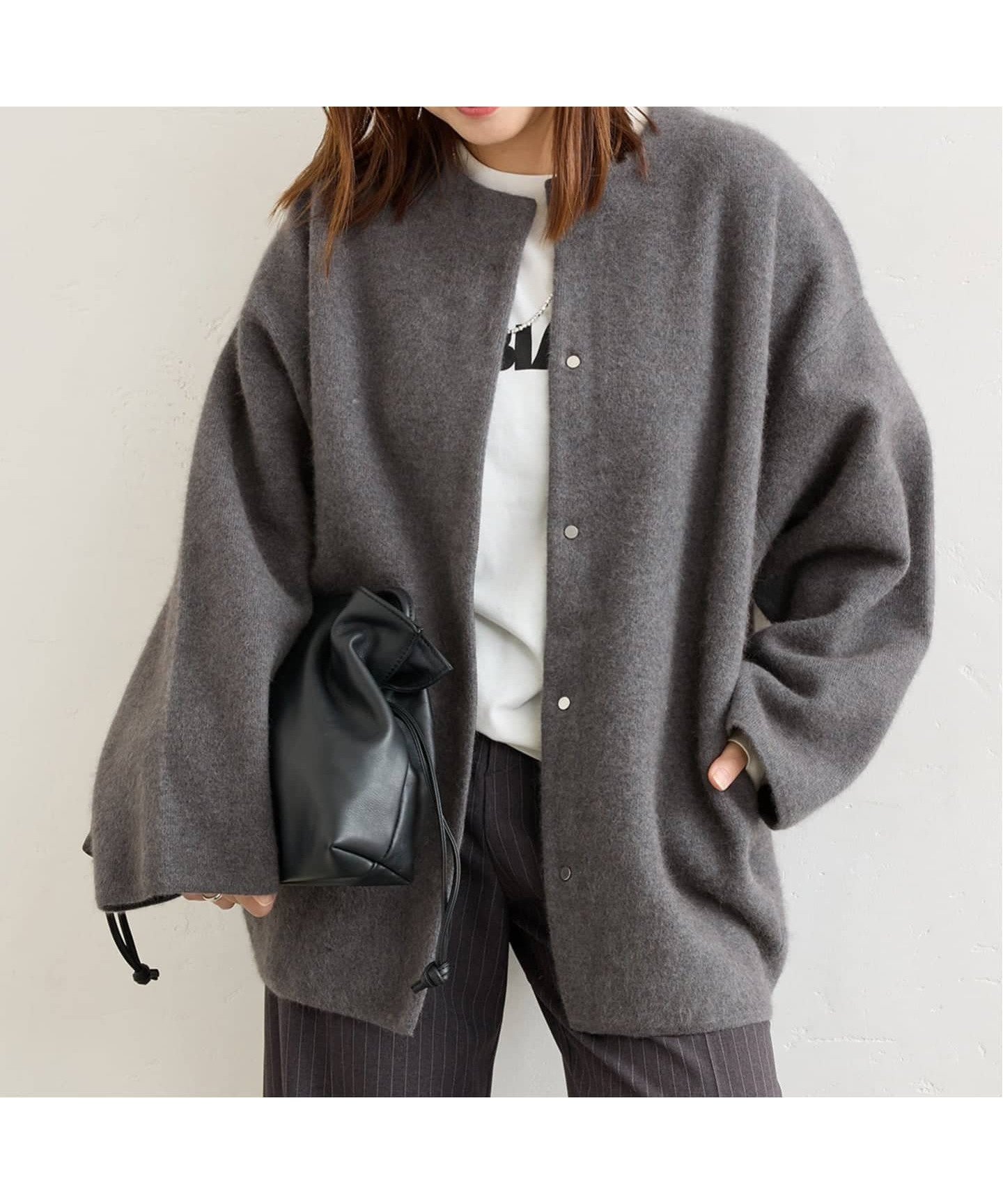 【ジャーナルスタンダード/JOURNAL STANDARD】のダブルフェイスコクーンニットジャケット インテリア・キッズ・メンズ・レディースファッション・服の通販 founy(ファニー)  ファッション Fashion レディースファッション Fashion for Women アウター Coat / Outerwear Collection レディースジャケット・軽アウター Jackets 2025年 2025 2025-2026秋冬・A/W Autumn/Winter 2025–26 AW25–26 カーディガン Cardigan, Knitwear ショート Short, Short Length ドット Polka Dot, Dot Pattern グレー|ID: prp329100004673784 ipo3291000000034367803