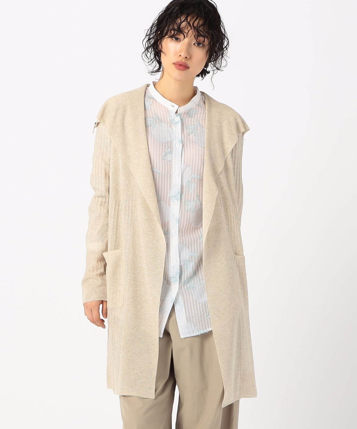 【コムサ/COMME CA】の【2WAY】ビスコース*peフィラメントヤーン ストライプ柄ロングカーディガン インテリア・キッズ・メンズ・レディースファッション・服の通販 founy(ファニー) 　ファッション　Fashion　レディースファッション　Fashion for Women　トップス・カットソー　Cut & Sew Tops　カーディガン・羽織り　Layered Style Cardigans　イタリア　Italy　春　Spring　カーディガン　Cardigan, Knitwear　シャイニー　Shiny, Glossy Finish　ストライプ　Stripe, Striped Pattern　トレンド　Trend, Trending Now　フィット　Fit, Slim Fit　リラックス　Relax, Relaxed Fit　ロング　Long, Long-Length　おすすめ　Recommended / Our Picks　2024年　2024　2024春夏・S/S　Spring/Summer 2024 SS24　エレガント 上品　Elegant　15:ベージュ|ID: prp329100004673815 ipo3291000000033778948
