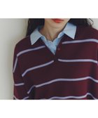 【エヌ ナチュラルビューティーベーシック/N.Natural Beauty basic】のシャツレイヤード風ニット 人気、トレンドファッション・服の通販 founy(ファニー) ファッション Fashion レディースファッション Fashion for Women トップス・カットソー Cut & Sew Tops ニット Knit Tops & Sweaters シャツ・ブラウス・オフィスカジュアル Elegant Blouses & Button-Ups おすすめ Recommended / Our Picks カフス Cuff Design ショート Short, Short Length ダブル Double, Double-Breasted トレンド Trend, Trending Now ドッキング Docking, Mixed Material ブロード Broadcloth, Fine Cotton 今季 This Season, Current Season thumbnail ボルドー×ブルー1|ID: prp329100004673863 ipo3291000000033895738