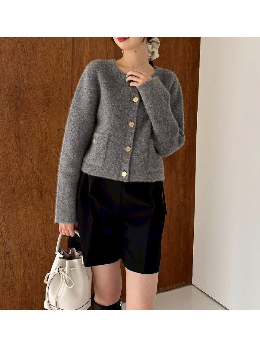【フレイ アイディー/FRAY I.D】の【WEB限定カラー】フォックスウールニットジャケット インテリア・キッズ・メンズ・レディースファッション・服の通販 founy(ファニー) 　ファッション　Fashion　レディースファッション　Fashion for Women　アウター　Coat / Outerwear Collection　レディースジャケット・軽アウター　Jackets　エレガント 上品　Elegant　シンプル　Simple, Minimal　ジャケット　Jacket, Outerwear　トレンド　Trend, Trending Now　フェミニン　Feminine, Girly　フォックス　Fox, Fox Fur　ラグジュアリー　Luxury, Elegant　GRY[006]|ID: prp329100004673875 ipo3291000000033865999