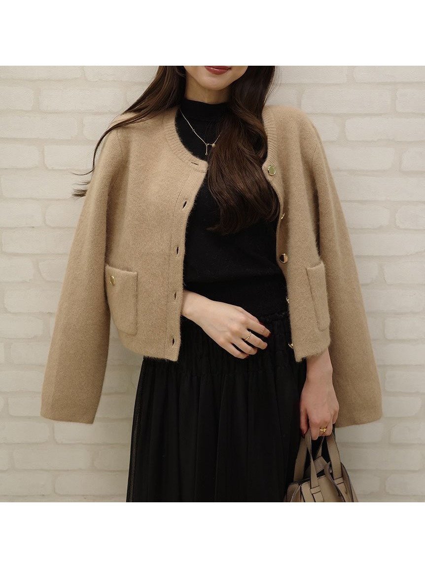 【フレイ アイディー/FRAY I.D】の【WEB限定カラー】フォックスウールニットジャケット インテリア・キッズ・メンズ・レディースファッション・服の通販 founy(ファニー) 　ファッション　Fashion　レディースファッション　Fashion for Women　アウター　Coat / Outerwear Collection　レディースジャケット・軽アウター　Jackets　エレガント 上品　Elegant　シンプル　Simple, Minimal　ジャケット　Jacket, Outerwear　スマート　Smart, Elegant　トレンド　Trend, Trending Now　フェミニン　Feminine, Girly　フォックス　Fox, Fox Fur　ラグジュアリー　Luxury, Elegant　BEG[037]|ID: prp329100004673875 ipo3291000000034067499