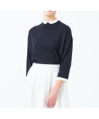 【マッキントッシュ フィロソフィー/MACKINTOSH PHILOSOPHY】のCleric Collar Knit ワイドフィット(七分袖) 人気、トレンドファッション・服の通販 founy(ファニー) ファッション Fashion レディースファッション Fashion for Women トップス・カットソー Cut & Sew Tops ニット Knit Tops & Sweaters おすすめ Recommended / Our Picks インナー Innerwear シンプル Simple, Minimal ジャケット Jacket, Outerwear ストレッチ Stretch, Stretchy Fabric ドレープ Drape, Draping Fabric フィット Fit, Slim Fit ミックス Mix, Mixed Style リラックス Relax, Relaxed Fit ロング Long, Long-Length ワイド Wide, Wide Fit エレガント 上品 Elegant 冬 Winter / This Winter 春 Spring 秋 Autumn thumbnail ネイビー|ID: prp329100004673899 ipo3291000000033779319