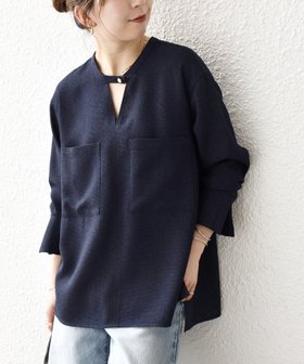 【シップス フォー ウィメン/SHIPS】のSHIPS any 洗濯機可能 ツイード ライク オーバー ブラウス NAVY BLUE 人気、トレンドファッション・服の通販 founy(ファニー) ファッション Fashion レディースファッション Fashion for Women トップス・カットソー Cut & Sew Tops シャツ・ブラウス・オフィスカジュアル Elegant Blouses & Button-Ups 洗える Machine Washable ジャケット Jacket, Outerwear スキッパー Skipper, Open Collar スリット Slit, Slit Detail セットアップ Set-Up, Coordinated Outfit ツイード Twill, Twill Weave デニム Denim, Jeans Material パイピング Piping, Trim Design エレガント 上品 Elegant セレモニー Ceremony ビジネス 仕事 通勤 Business / Work / Commuting 2025年 2025 2025-2026秋冬・A/W Autumn/Winter 2025–26 AW25–26 |ID:prp329100004673910