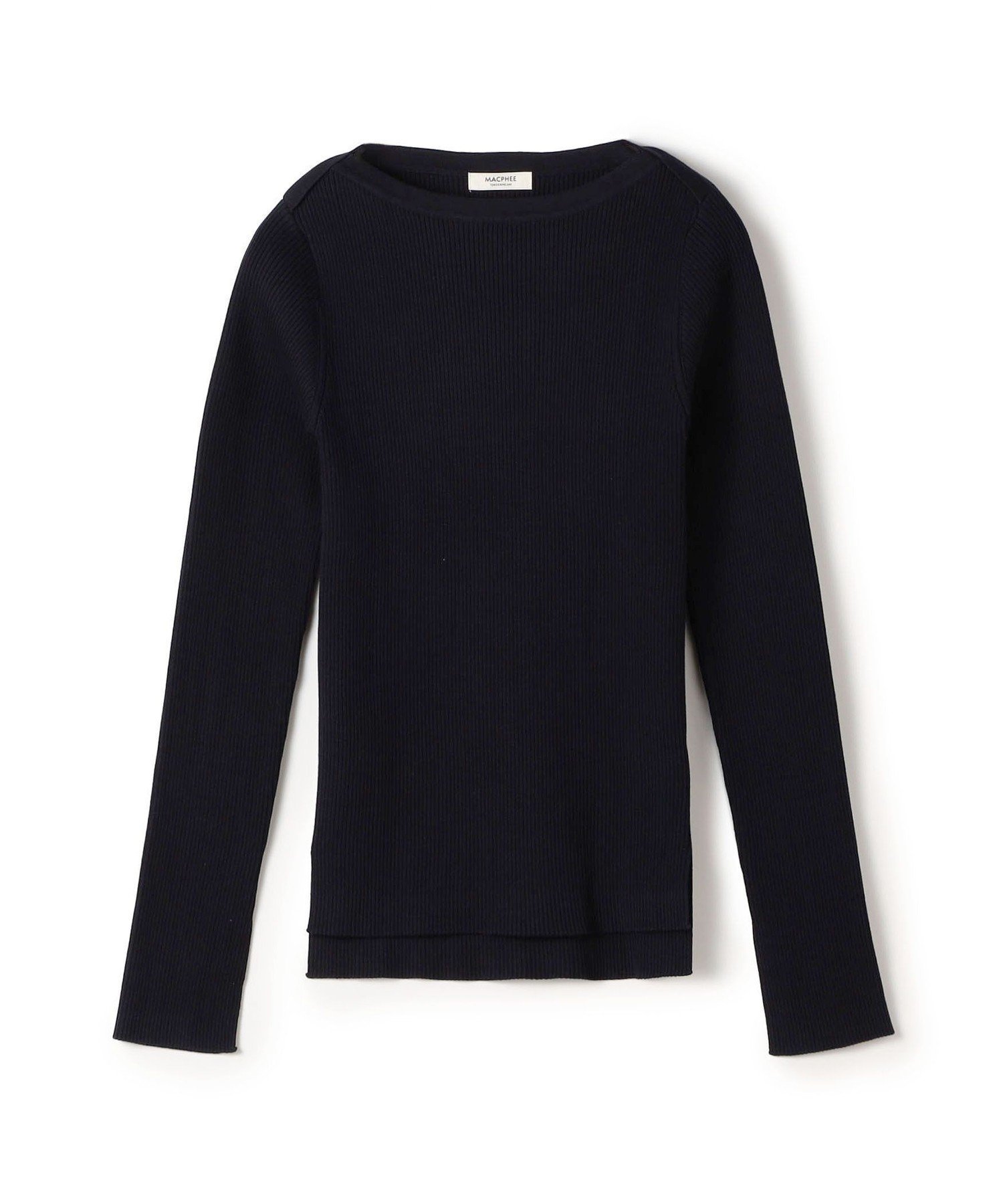 【トゥモローランド/TOMORROWLAND】のコットンリブ ボートネックプルオーバー インテリア・キッズ・メンズ・レディースファッション・服の通販 founy(ファニー) 　ファッション　Fashion　レディースファッション　Fashion for Women　トップス・カットソー　Cut & Sew Tops　カジュアルプルオーバー・ニットトップス　Pullovers & Knit Tops / Casual Pullovers　シンプル　Simple, Minimal　スリット　Slit, Slit Detail　フィット　Fit, Slim Fit　ベーシック　Basic, Essential　定番　Standard, Basic Item　69 ネイビー|ID: prp329100004673944 ipo3291000000034527576