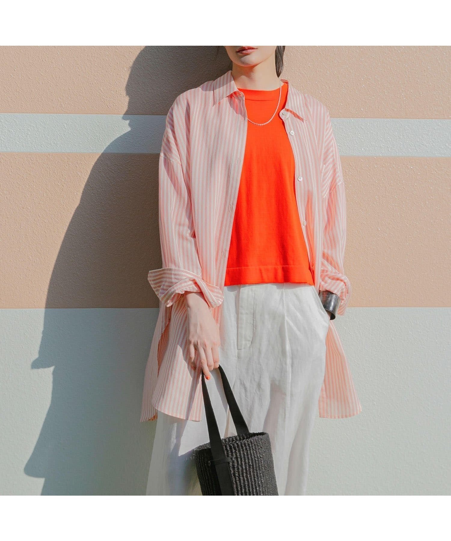 【アーバンリサーチ/URBAN RESEARCH】のnew basic レーヨンシルクストライプオーバーシャツ インテリア・キッズ・メンズ・レディースファッション・服の通販 founy(ファニー) 　ファッション　Fashion　レディースファッション　Fashion for Women　トップス・カットソー　Cut & Sew Tops　シャツ・ブラウス・オフィスカジュアル　Elegant Blouses & Button-Ups　シアー　Sheer, See-Through　シルク　Silk, 100% Silk　ストライプ　Stripe, Striped Pattern　スラックス　Slacks, Dress Pants　バランス　Balance, Style Balance　ベーシック　Basic, Essential　ロング　Long, Long-Length　S/S・春夏　SS, Spring/Summer, Warm Season　おすすめ　Recommended / Our Picks　夏　Summer　エレガント 上品　Elegant　2025年　2025　2025春夏・S/S　Spring/Summer 2025 SS25　IVORY×RED|ID: prp329100004673990 ipo3291000000033895383