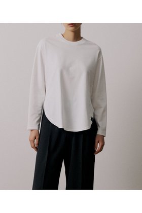 【ウジョー/Ujoh】のRound Hem Long Sleeve T 人気、トレンドファッション・服の通販 founy(ファニー) ファッション Fashion レディースファッション Fashion for Women トップス・カットソー Cut & Sew Tops カッティング Cutting Detail カットソー Cut and Sewn Top シンプル Simple, Minimal ラウンド Round, Round Neck 日本製 Made In Japan |ID:prp329100004674001