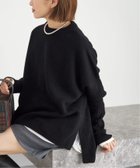 【イエナ/IENA】の《WEB限定/追加 》ウールカシミヤ 脇スリットクルーネックプルオーバー ブラック|ID:prp329100004674027