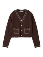 【フレイ アイディー/FRAY I.D】のステッチVネックカーディガン 人気、トレンドファッション・服の通販 founy(ファニー) ファッション Fashion レディースファッション Fashion for Women トップス・カットソー Cut & Sew Tops カーディガン・羽織り Layered Style Cardigans Vネックトップス V-Neck Tops / V-Cut Neckline Shirts アンサンブル Ensemble Set エレガント 上品 Elegant カーディガン Cardigan, Knitwear ベーシック Basic, Essential メタル Metal, Metal Parts 鹿の子 Piqué, Kanoko Fabric thumbnail BRW[058]|ID: prp329100004674036 ipo3291000000033889863