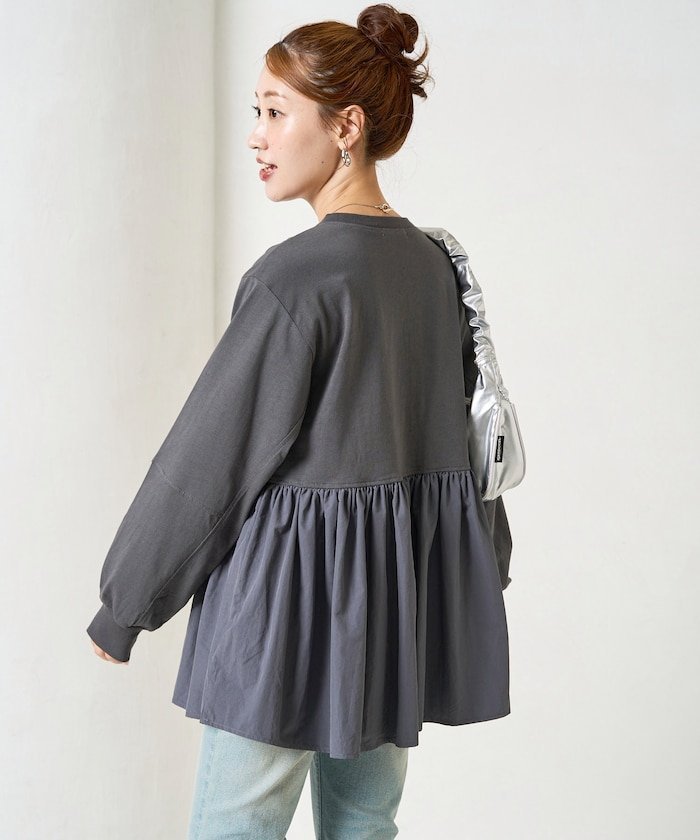 【フリークスストア/FREAK'S STORE】のカットソー 布帛 ドッキング ティアード 切り替え プルオーバー【限定展開】 25AW インテリア・キッズ・メンズ・レディースファッション・服の通販 founy(ファニー) 　ファッション　Fashion　レディースファッション　Fashion for Women　トップス・カットソー　Cut & Sew Tops　カジュアルプルオーバー・ニットトップス　Pullovers & Knit Tops / Casual Pullovers　カットソー・ベーシックTシャツ　Cut-and-Sewn Tops / Stretch Tees & Basics　カットソー　Cut and Sewn Top　ストレート　Straight, Straight Cut　スニーカー　Sneakers, Trainers　スラックス　Slacks, Dress Pants　ダウン　Down, Puffer　ティアード　Tiered, Tiered Style　デニム　Denim, Jeans Material　ドッキング　Docking, Mixed Material　人気　Popular, Best Seller　バランス　Balance, Style Balance　バルーン　Balloon, Balloon Silhouette　ミックス　Mix, Mixed Style　ワイド　Wide, Wide Fit　冬　Winter / This Winter　A/W・秋冬　Autumn/Winter　おすすめ　Recommended / Our Picks　2025年　2025　2025-2026秋冬・A/W　Autumn/Winter 2025–26 AW25–26　サックスブルー|ID: prp329100004674048 ipo3291000000034790325