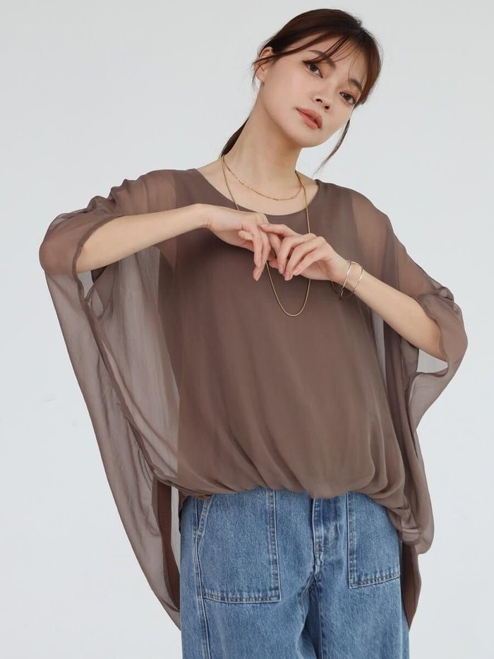 【ラシュッド/LASUD】のインナードッキングドルマンシアーブラウス インテリア・キッズ・メンズ・レディースファッション・服の通販 founy(ファニー) https://founy.com/ ファッション Fashion レディースファッション Fashion for Women トップス・カットソー Cut & Sew Tops シャツ・ブラウス・オフィスカジュアル Elegant Blouses & Button-Ups インナー Innerwear エアリー Airy Texture シアー Sheer, See-Through スキニー Skinny, Slim Fit タイトスカート Pencil Skirt, Tight Skirt ノースリーブ Sleeveless, No-Sleeve リラックス Relax, Relaxed Fit ワイド Wide, Wide Fit |ID: prp329100004674055 ipo3291000000033780002