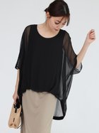 【ラシュッド/LASUD】のインナードッキングドルマンシアーブラウス ブラック|ID: prp329100004674055 ipo3291000000033780010