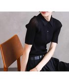 【ミッシェルクラン/MICHEL KLEIN】のシアーリブ襟付きニット 人気、トレンドファッション・服の通販 founy(ファニー) ファッション Fashion レディースファッション Fashion for Women トップス・カットソー Cut & Sew Tops ニット Knit Tops & Sweaters おすすめ Recommended / Our Picks コンパクト Compact, Small Size シアー Sheer, See-Through ジャケット Jacket, Outerwear ツイスト Tweed, Tweed Fabric デニム Denim, Jeans Material トレンド Trend, Trending Now フィット Fit, Slim Fit ポケット Pocket, Pocket Detail ロング Long, Long-Length ワイド Wide, Wide Fit 洗える Machine Washable thumbnail ブラック|ID: prp329100004674056 ipo3291000000033780016