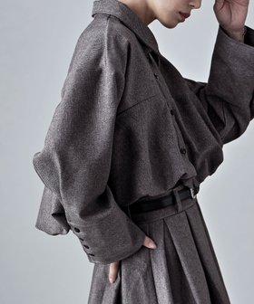 【ビーフラット/bflat】のヘザーツイルバルーンシャツ 人気、トレンドファッション・服の通販 founy(ファニー) ファッション Fashion レディースファッション Fashion for Women トップス・カットソー Cut & Sew Tops シャツ・ブラウス・オフィスカジュアル Elegant Blouses & Button-Ups カフス Cuff Design スリーブ Sleeve, Long Sleeve / Short Sleeve セットアップ Set-Up, Coordinated Outfit ツイル Twist, Twisted Detail トレンド Trend, Trending Now バルーン Balloon, Balloon Silhouette フォルム Silhouette, Form ボトム Bottoms, Lower Wear ワイド Wide, Wide Fit |ID:prp329100004674063