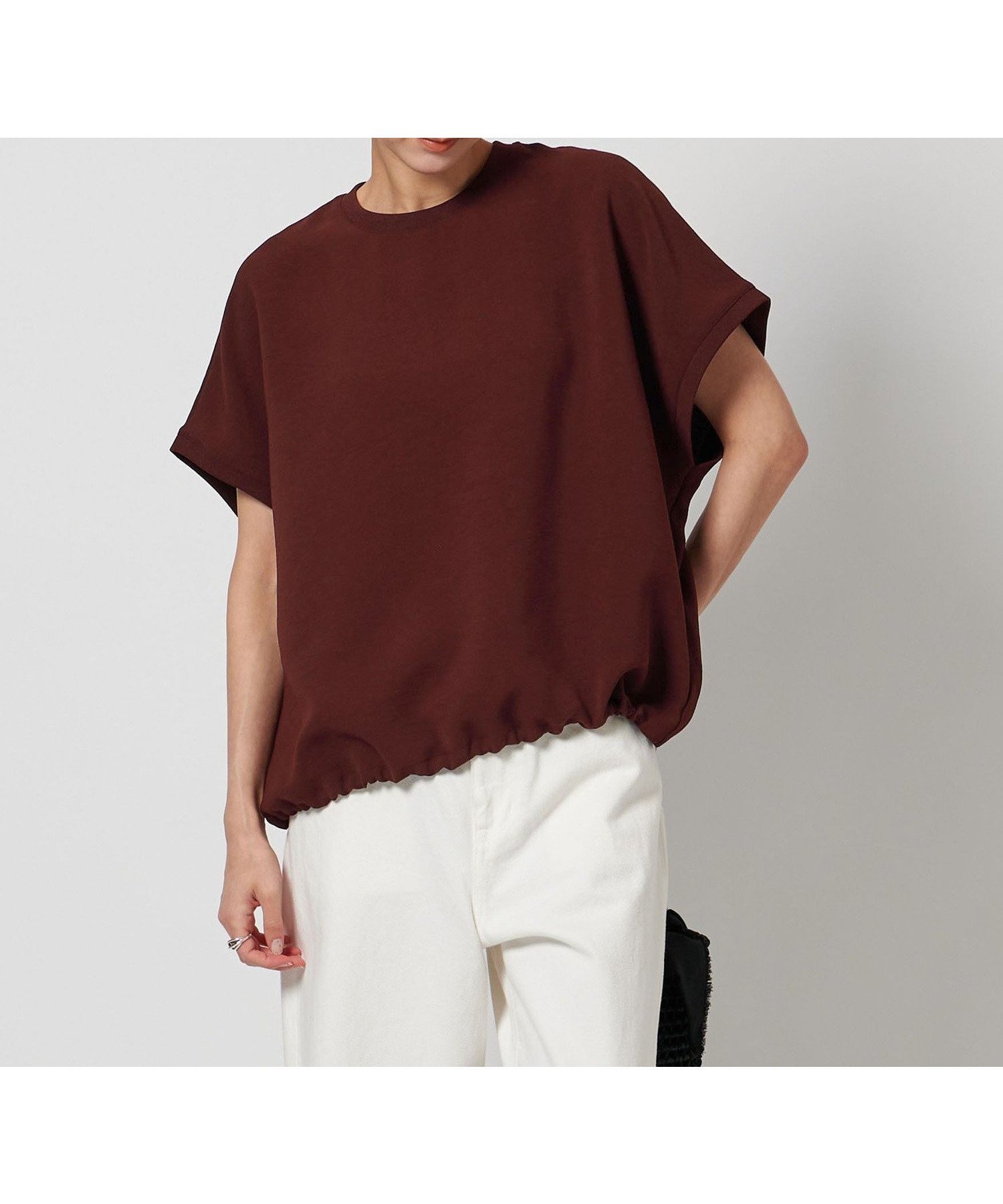 【ユナイテッドアローズ/UNITED ARROWS】のCOMFY ドルマン ショートスリーブ ブラウス -吸水速乾 UVカット ウォッシャブル- インテリア・キッズ・メンズ・レディースファッション・服の通販 founy(ファニー) 　ファッション　Fashion　レディースファッション　Fashion for Women　トップス・カットソー　Cut & Sew Tops　シャツ・ブラウス・オフィスカジュアル　Elegant Blouses & Button-Ups　ウォッシャブル　Machine Washable　吸水　Absorbent, Quick-Dry　ショート　Short, Short Length　シンプル　Simple, Minimal　スピンドル　Spindle, Drawcord　スリーブ　Sleeve, Long Sleeve / Short Sleeve　人気　Popular, Best Seller　ファブリック　Fabric, Textile　フォルム　Silhouette, Form　別注　Limited Edition, Custom Order　ビジネス 仕事 通勤　Business / Work / Commuting　WINE|ID: prp329100004674236 ipo3291000000033852007