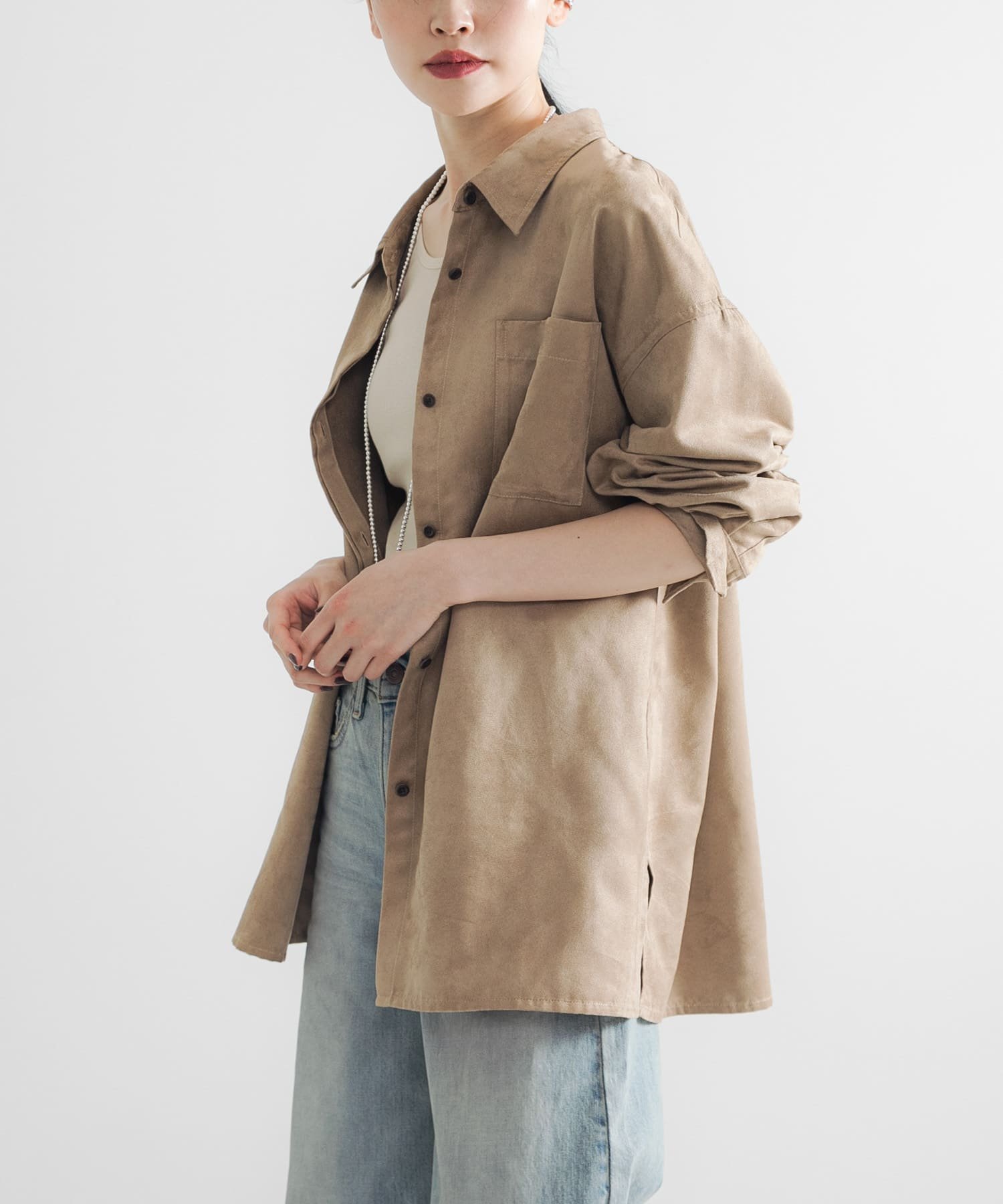 【アーバンリサーチ/URBAN RESEARCH】のスエードライクルーズシャツ 人気、トレンドファッション・服の通販 founy(ファニー) 　ファッション　Fashion　レディースファッション　Fashion for Women　トップス・カットソー　Cut & Sew Tops　シャツ・ブラウス・オフィスカジュアル　Elegant Blouses & Button-Ups　2025年　2025　2025-2026秋冬・A/W　Autumn/Winter 2025–26 AW25–26　冬　Winter / This Winter　なめらか　Smooth, Silky Texture　キャミソール　Camisole, Spaghetti Strap Top　ジャケット　Jacket, Outerwear　スラックス　Slacks, Dress Pants　トレンド　Trend, Trending Now　エレガント 上品　Elegant　秋　Autumn　A/W・秋冬　Autumn/Winter　 other-1|ID: prp329100004674269 ipo3291000000033780810