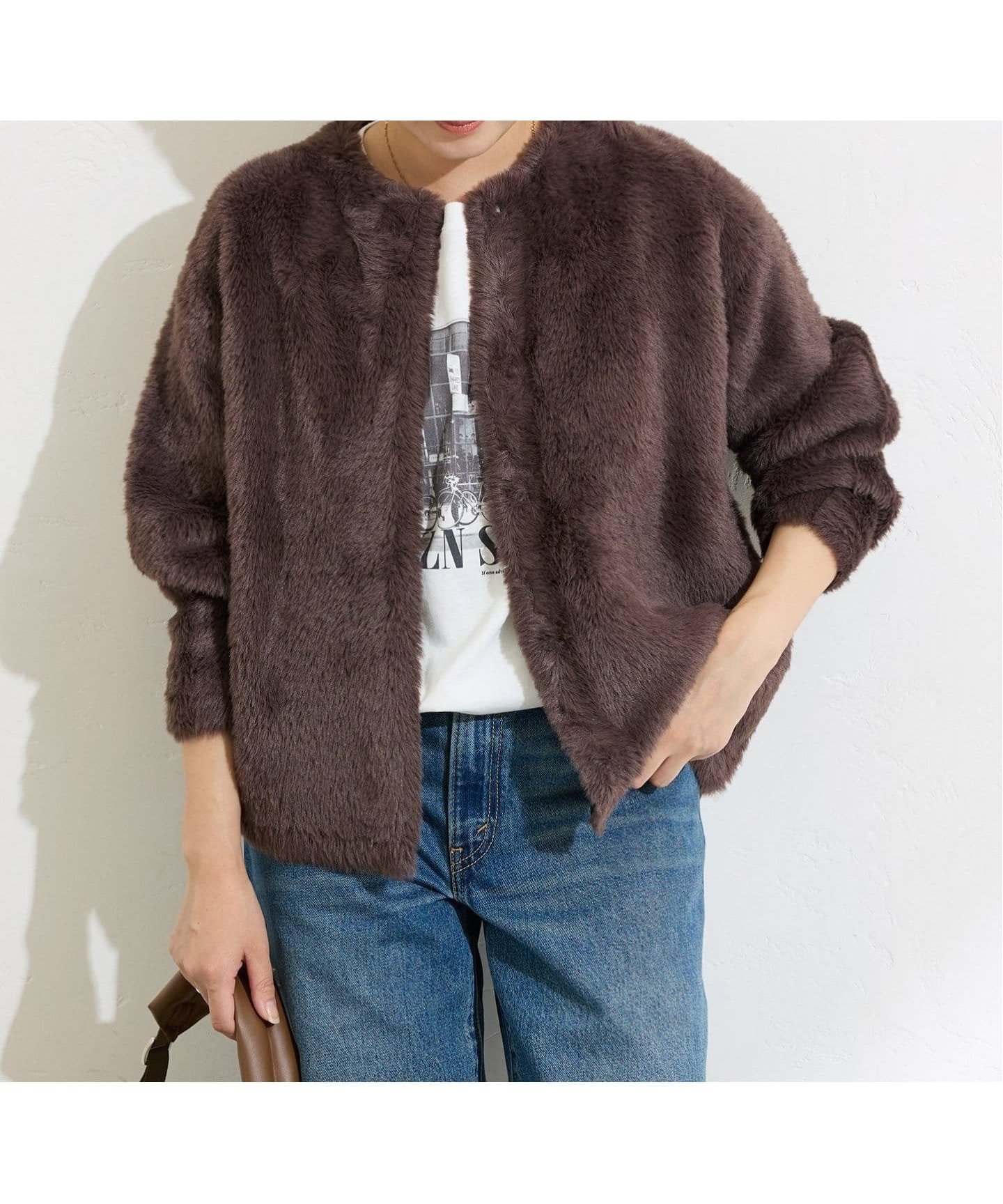 【ジャーナルスタンダード/JOURNAL STANDARD】の《追加》ダブルフェイスフェザークルーネックカーディガン インテリア・キッズ・メンズ・レディースファッション・服の通販 founy(ファニー) 　ファッション　Fashion　レディースファッション　Fashion for Women　トップス・カットソー　Cut & Sew Tops　カーディガン・羽織り　Layered Style Cardigans　2025年　2025　2025-2026秋冬・A/W　Autumn/Winter 2025–26 AW25–26　ブラウン|ID: prp329100004674277 ipo3291000000033780846