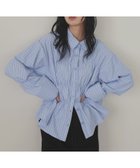 【リアン/Lian】のシャーリングビスチェデザインシャツ ブルーストライプ2|ID: prp329100004674292 ipo3291000000033780911
