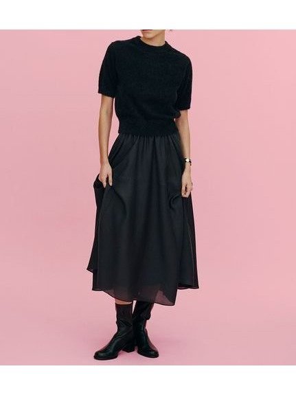 【ミラオーウェン/Mila Owen】の【セットアイテム】ラメパフスリーブニットフレアスカートSET UP 人気、トレンドファッション・服の通販 founy(ファニー) 　ファッション　Fashion　レディースファッション　Fashion for Women　スカート　Skirts　Aライン・フレアスカート　A-Line & Flared Skirts　エレガント 上品　Elegant　グラデーション　Gradient, Ombre　グリッター　Glitter, Sparkle　コンパクト　Compact, Small Size　今季　This Season, Current Season　スマート　Smart, Elegant　スリーブ　Sleeve, Long Sleeve / Short Sleeve　セットアップ　Set-Up, Coordinated Outfit　トレンド　Trend, Trending Now　バランス　Balance, Style Balance　フレア　Flare, Flared　 other-1|ID: prp329100004674309 ipo3291000000034053358