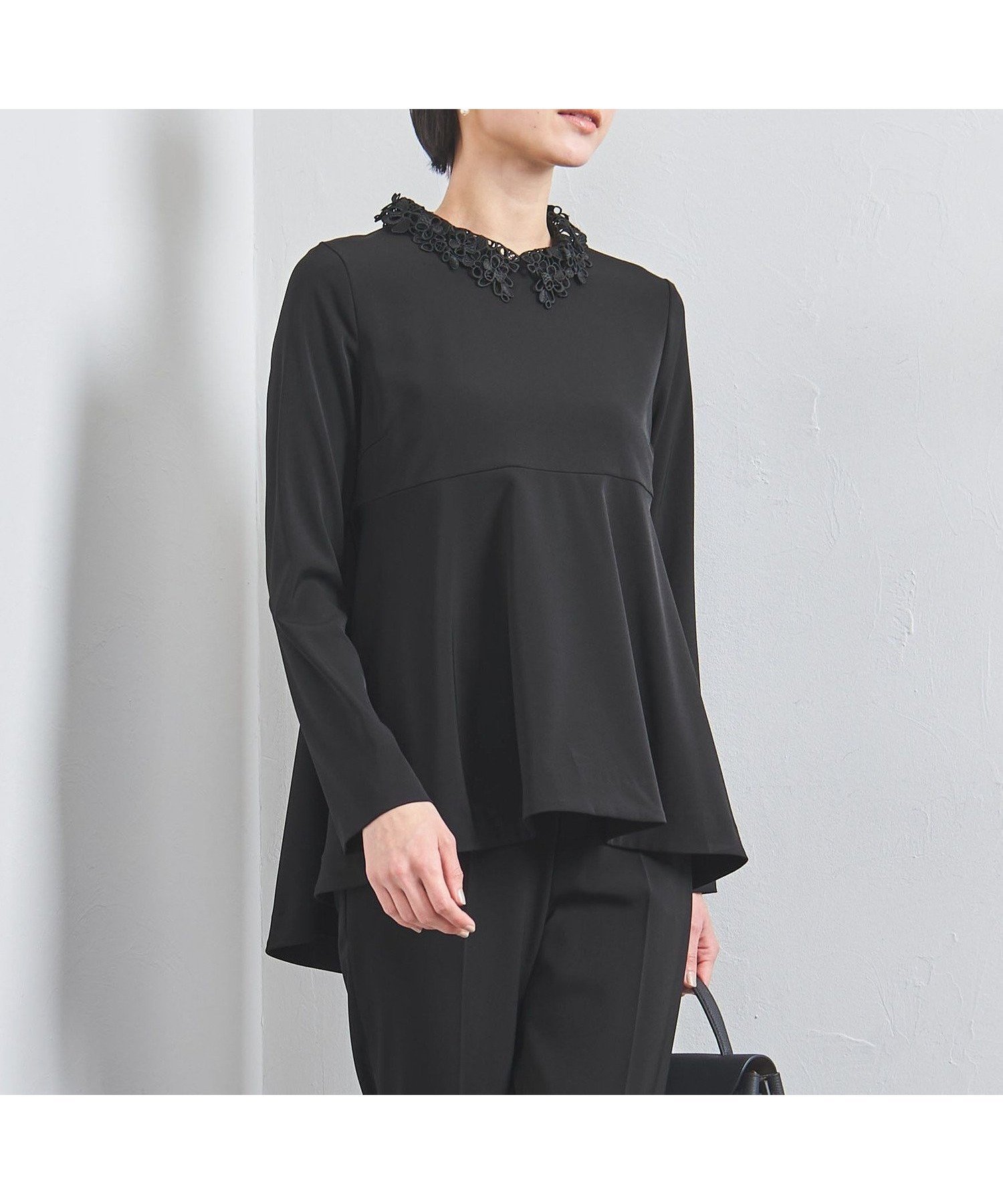 【ユナイテッドアローズ/UNITED ARROWS】のFEEL CLEAN 2WAY ブラウス インテリア・キッズ・メンズ・レディースファッション・服の通販 founy(ファニー) 　ファッション　Fashion　レディースファッション　Fashion for Women　トップス・カットソー　Cut & Sew Tops　シャツ・ブラウス・オフィスカジュアル　Elegant Blouses & Button-Ups　シルク　Silk, 100% Silk　ジャケット　Jacket, Outerwear　セットアップ　Set-Up, Coordinated Outfit　タイトスカート　Pencil Skirt, Tight Skirt　なめらか　Smooth, Silky Texture　フレア　Flare, Flared　ペプラム　Peplum, Flared Hem　レース　Lace, Lace Fabric　おすすめ　Recommended / Our Picks　エレガント 上品　Elegant　セレモニー　Ceremony　ビジネス 仕事 通勤　Business / Work / Commuting　BLACK|ID: prp329100004674424 ipo3291000000033781404