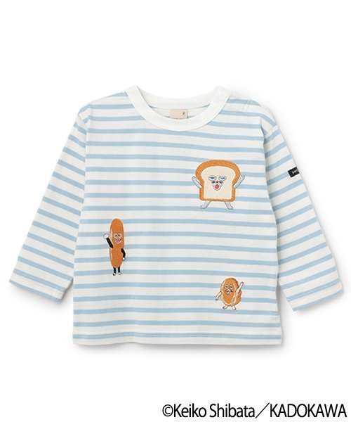 【ナルミヤ オンライン/NARUMIYA ONELINE / KIDS】の【パンどろぼう】ボーダーモチーフ長袖Tシャツ インテリア・キッズ・メンズ・レディースファッション・服の通販 founy(ファニー) 　ファッション　Fashion　キッズファッション　Fashion for Kids　キャラクター　Character, Licensed Characters　ボーダー　Border, Stripe　ポケット　Pocket, Pocket Detail　モチーフ　Motif, Design Theme　人気　Popular, Best Seller　長袖　Long Sleeve, Full Sleeve　ライト ブルー|ID: prp329100004677326 ipo3291000000033792989
